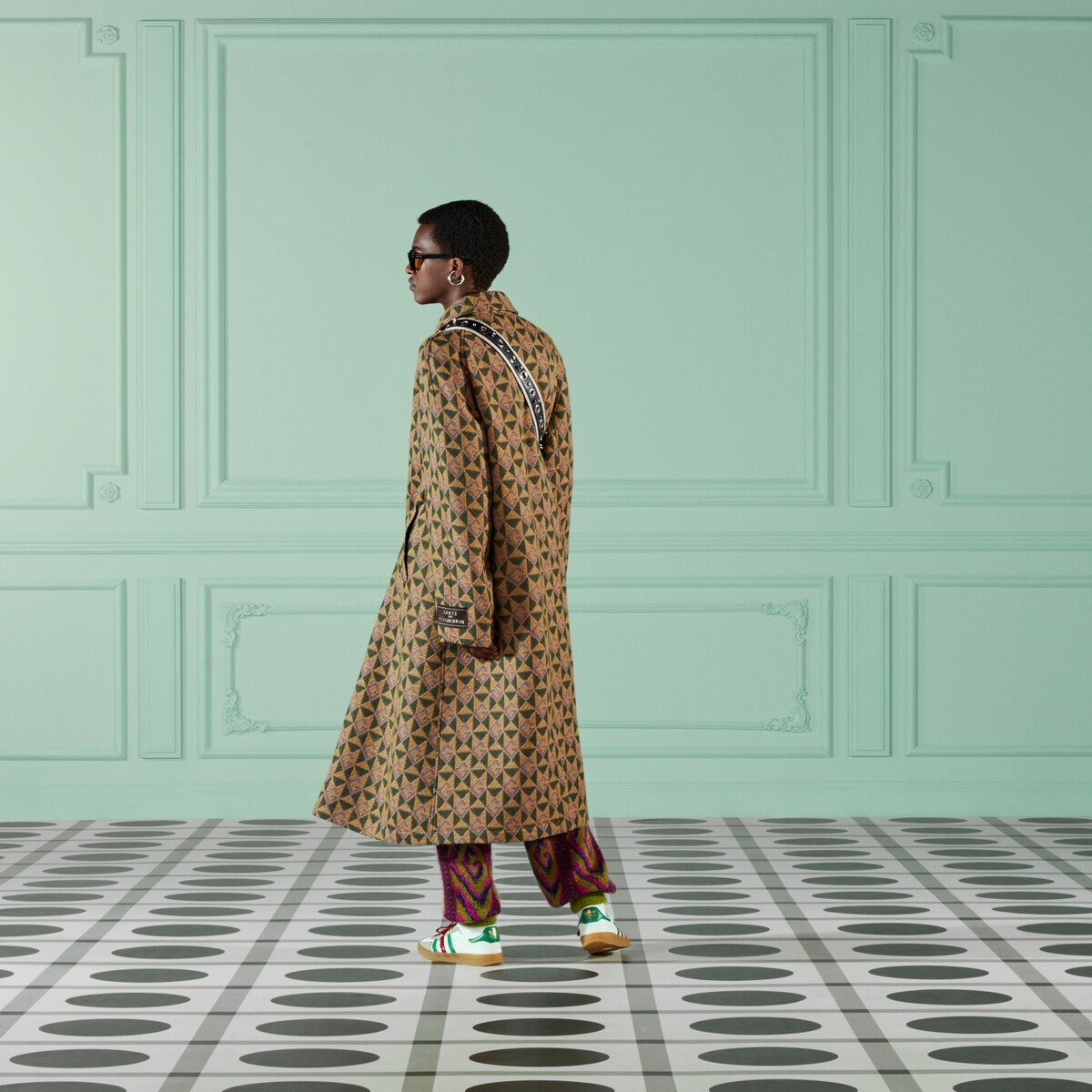 G rhombi wool coat - 3