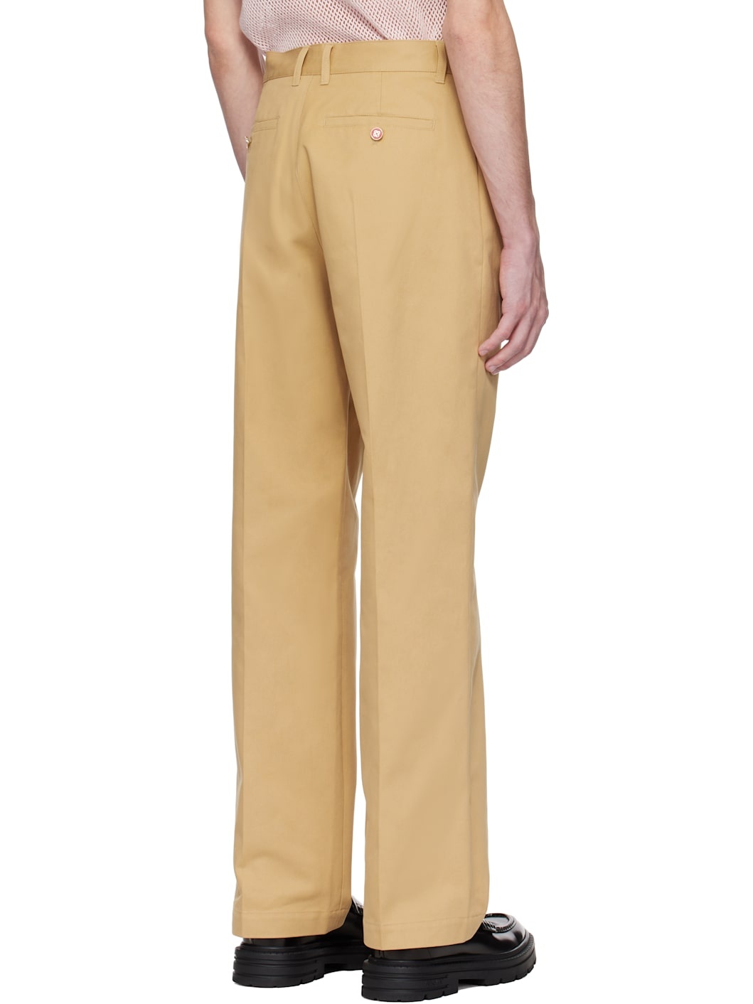 Tan Cotton Chino Trousers - 3