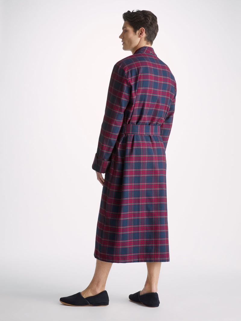 Men's Dressing Gown Kelburn 36 Brushed Cotton Multi - 4