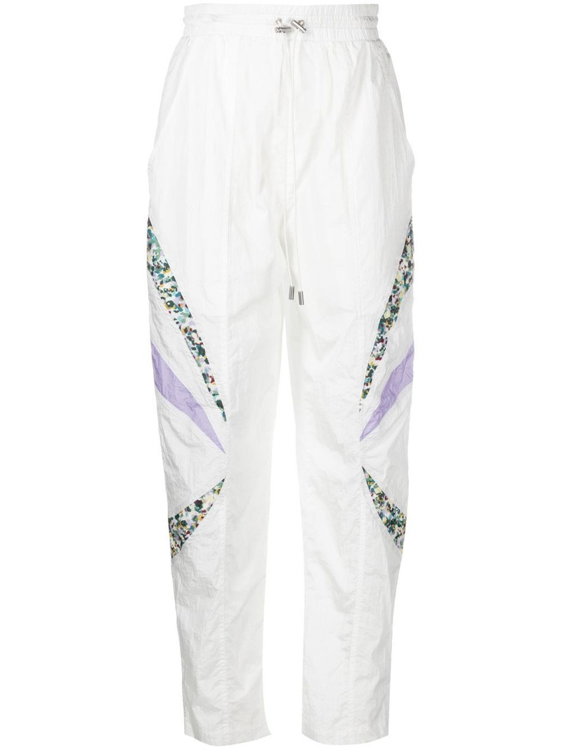 contrast-panel drawstring trousers 1