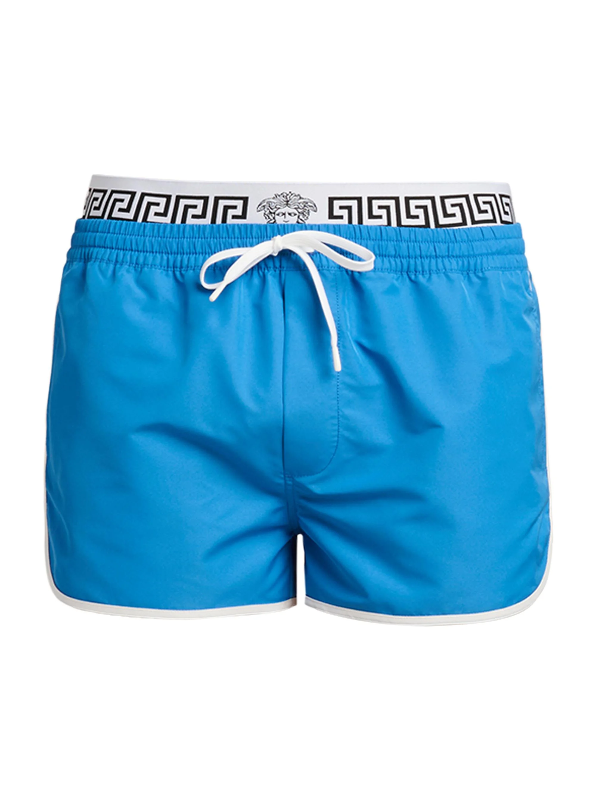 Men's Golfo Elasticized Waistband Swim Shorts - Azure White Black - 1