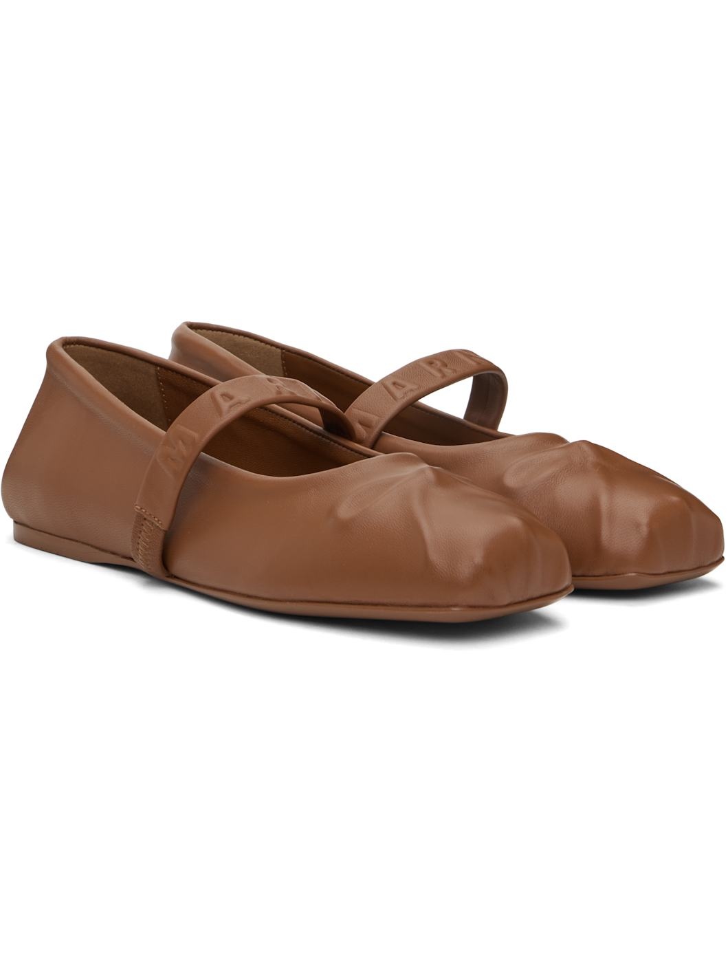 Brown Mary Jane Ballerina Flats - 4