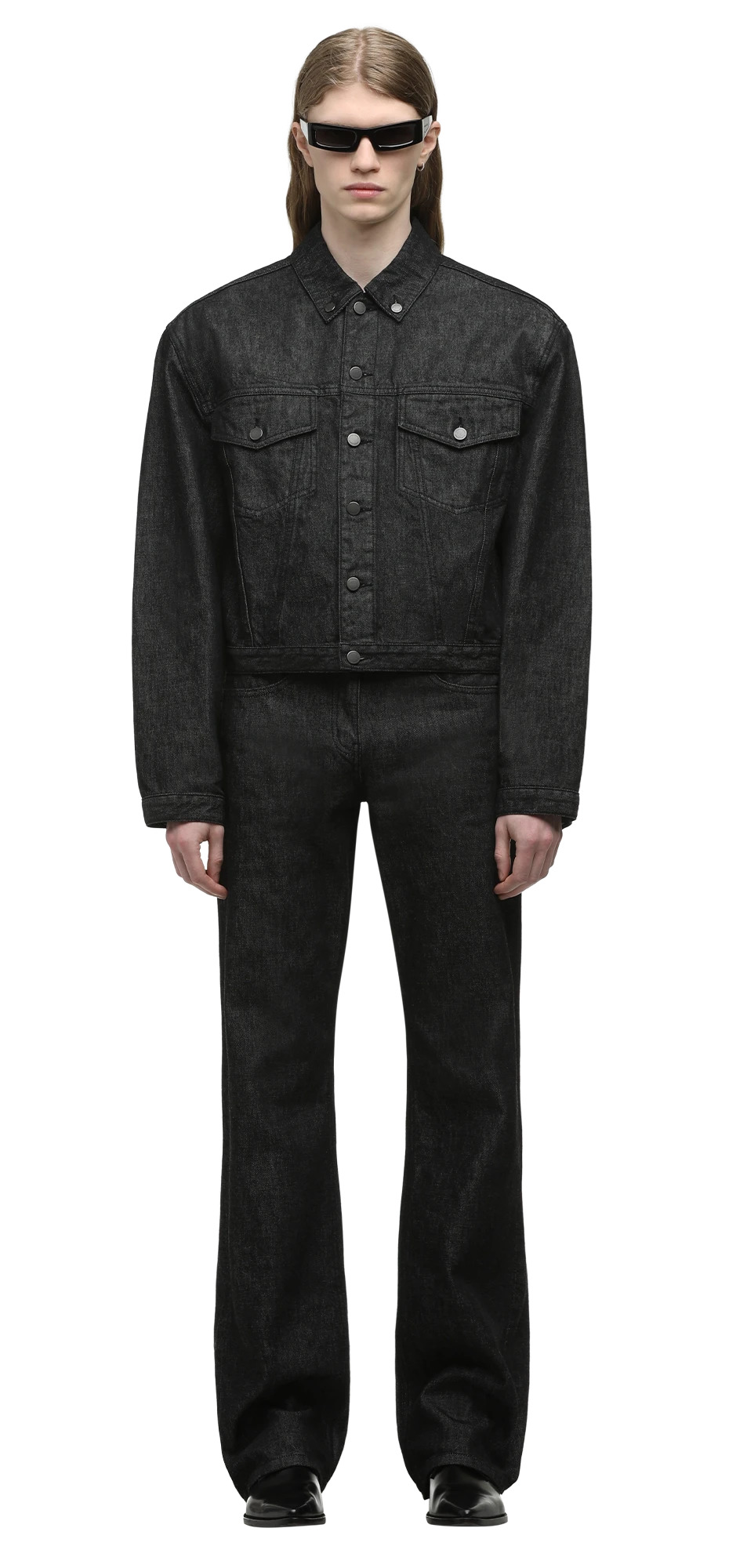 SHRUNKEN DENIM JACKET RAW BLACK - 4