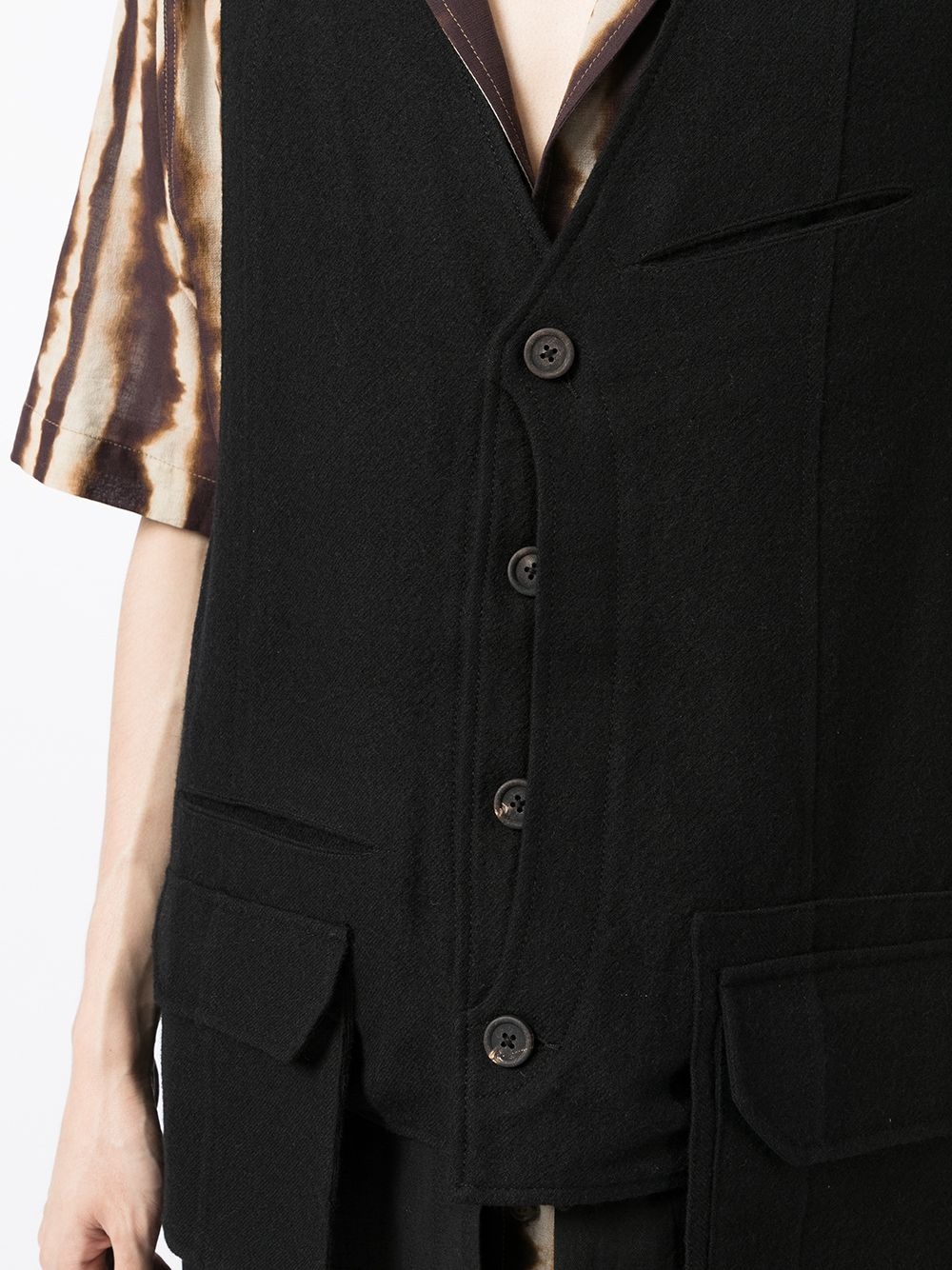 buttoned-up wool vest - 5