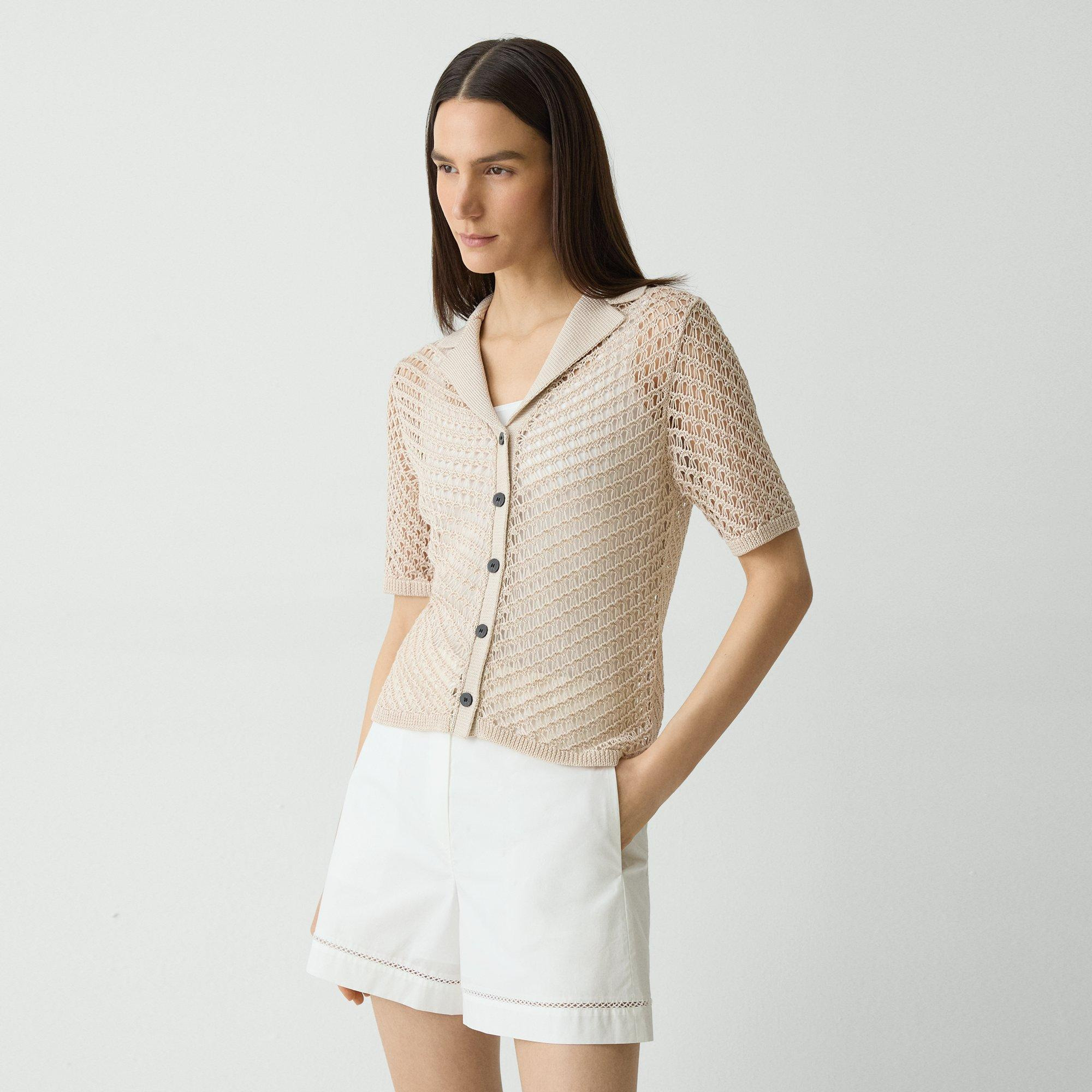 Short-Sleeve Camp Shirt in Sheen Cotton - 3