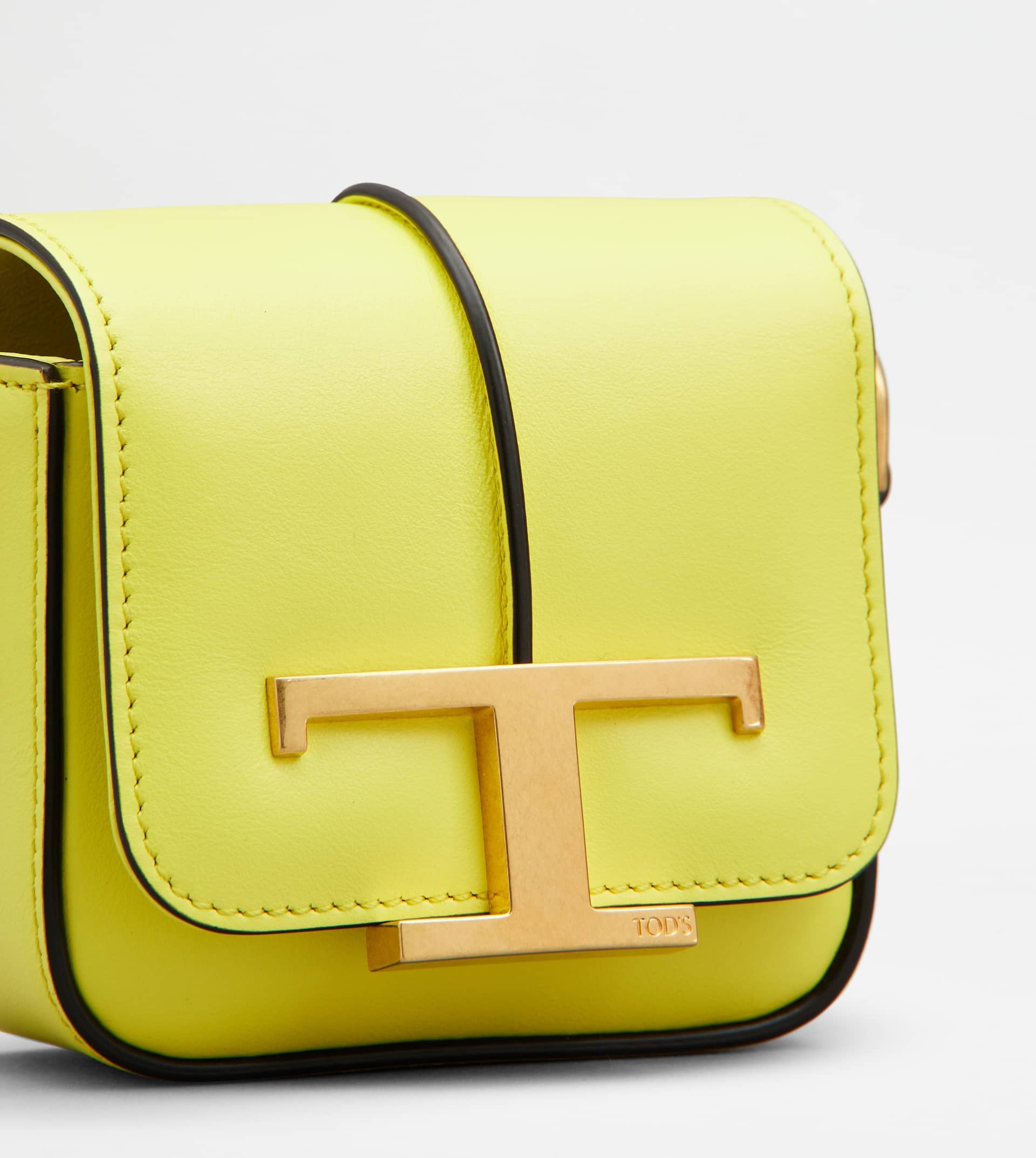 T TIMELESS CROSSBODY BAG IN LEATHER MICRO - GOLD - 4