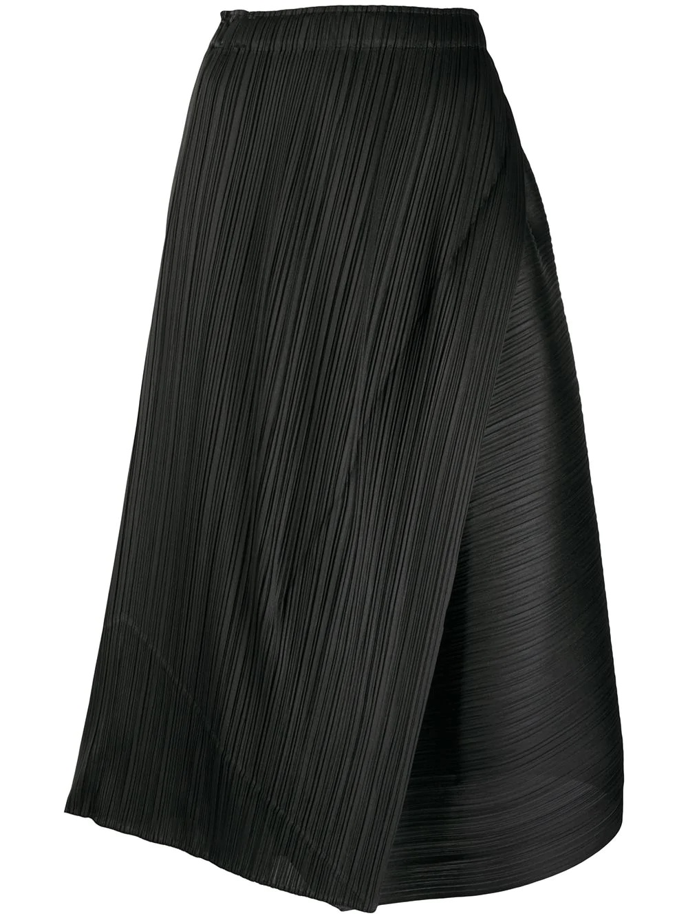 pleated asymmetric skirt - 1