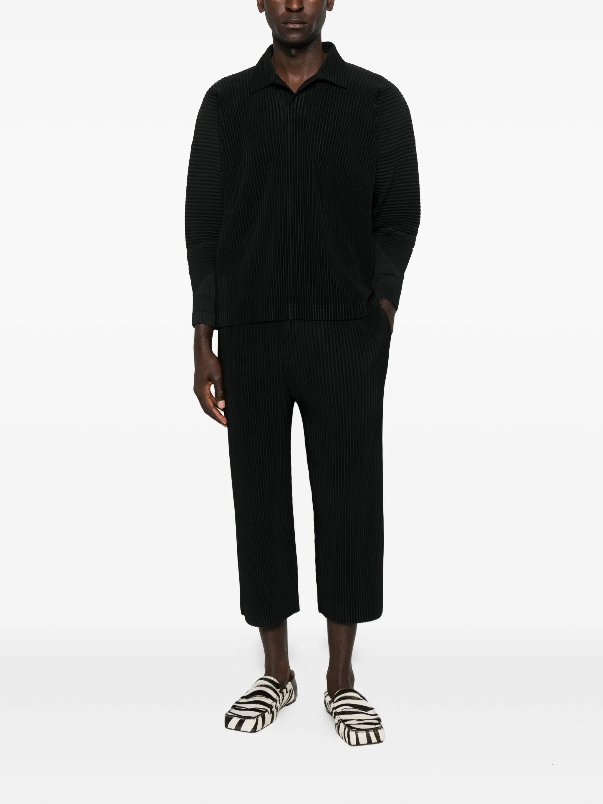 pleated polo shirt - 2