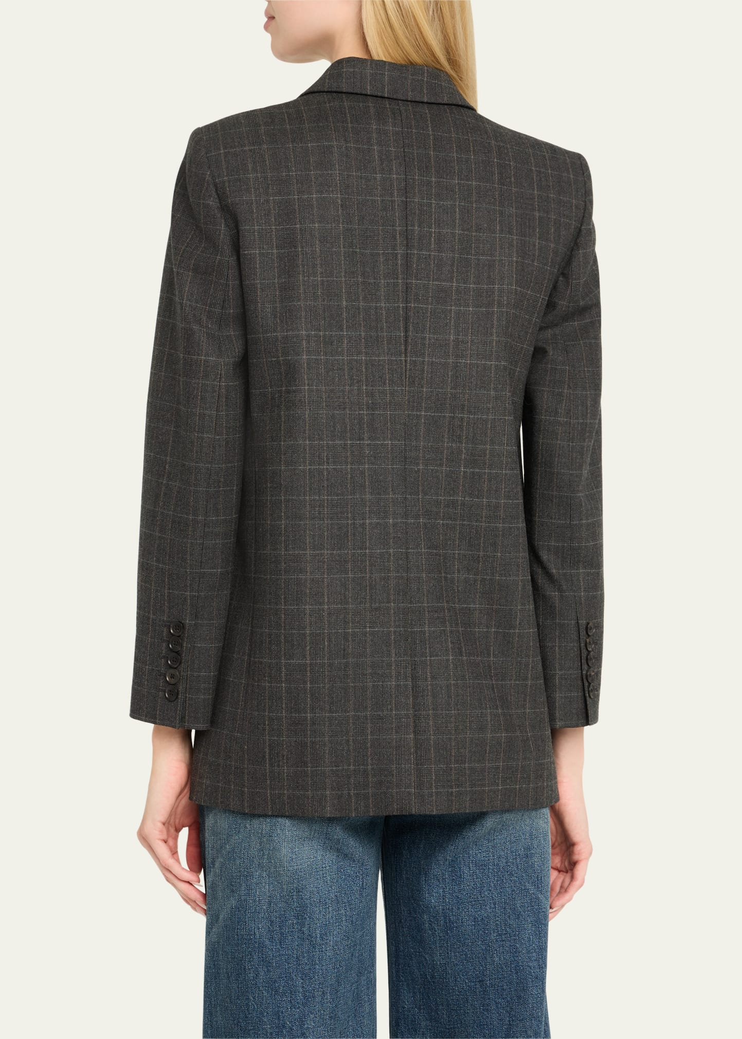 Diane Check Single-Breasted Blazer - 3