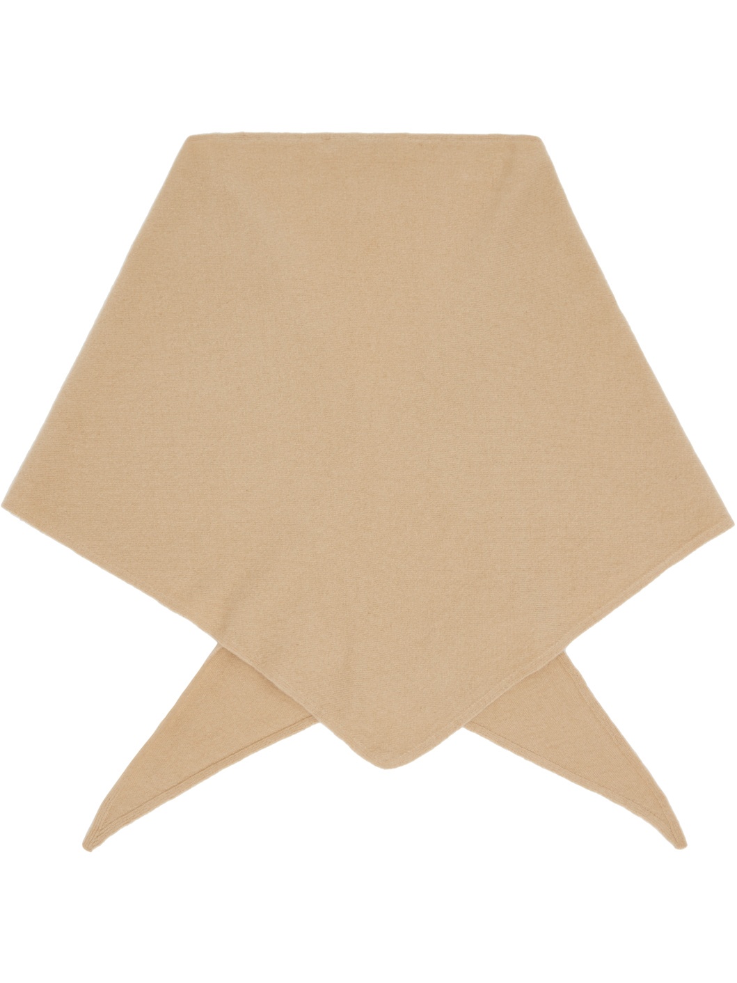 Tan Cashmere Blend Muffler Scarf - 2