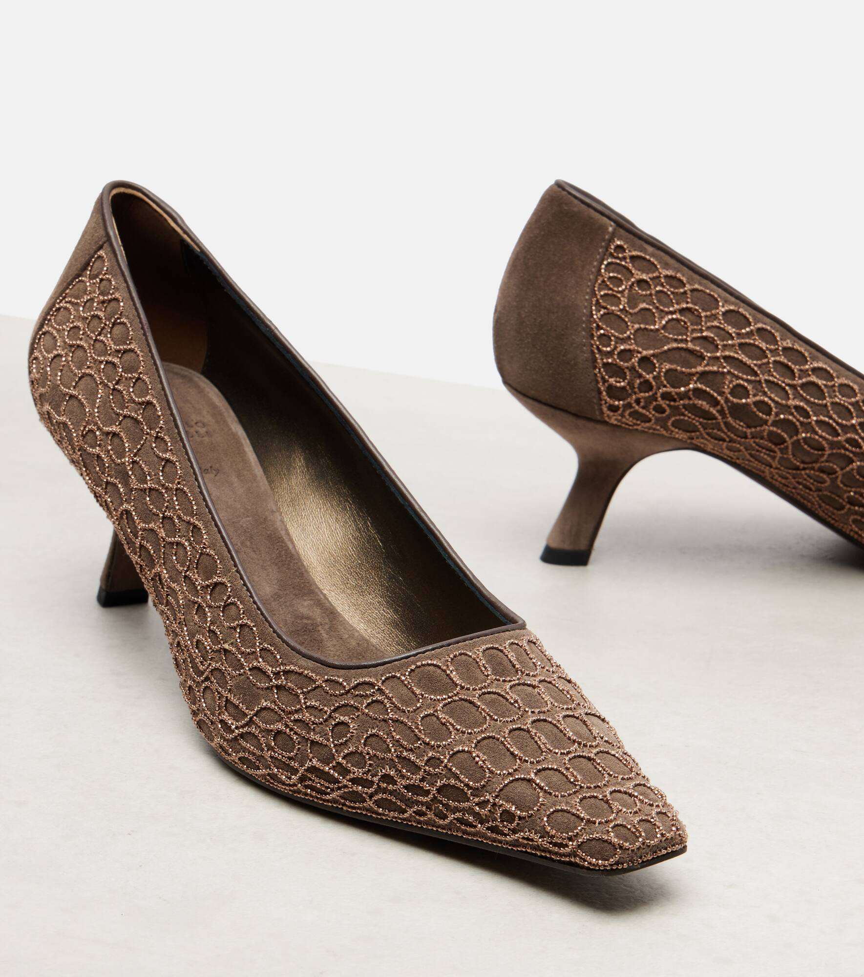 Embellished suede pumps - 5