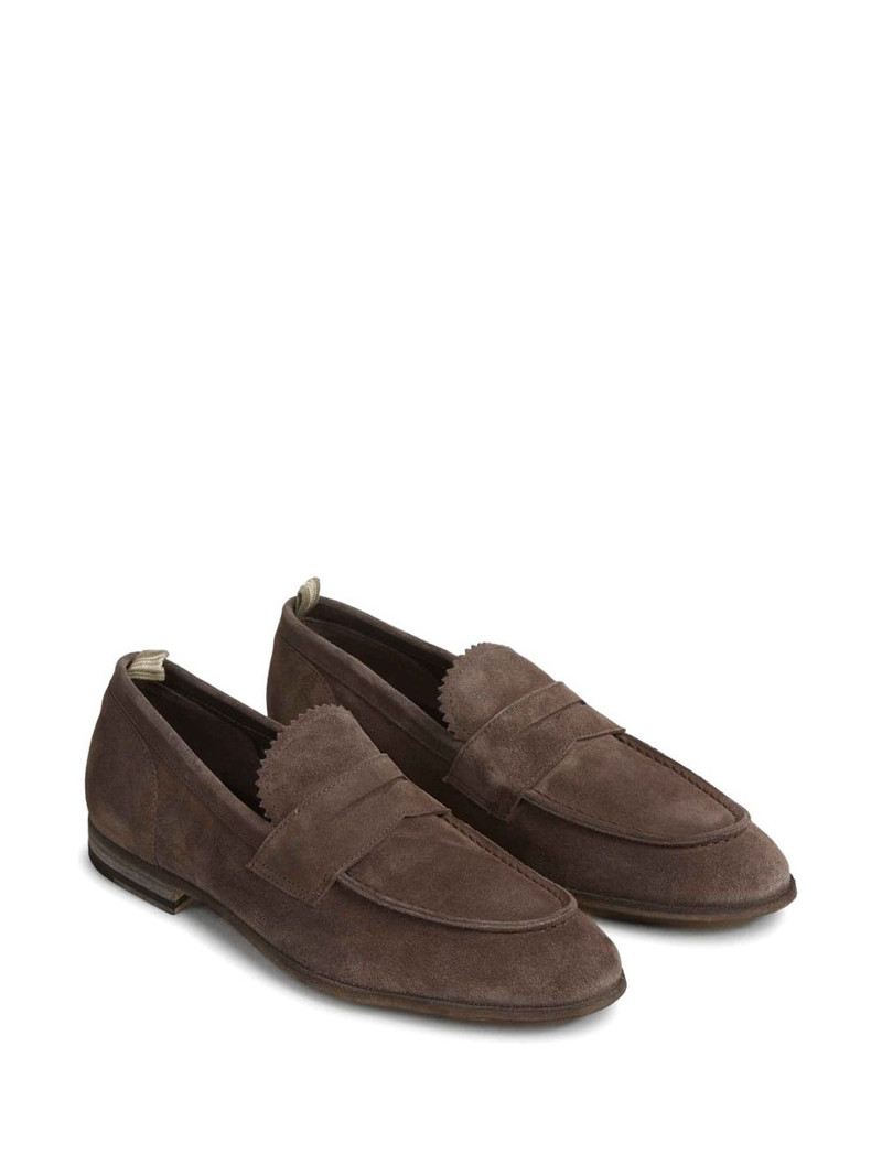 OFFICINE CREATIVE scalloped-detail penny-strap loafers outlook