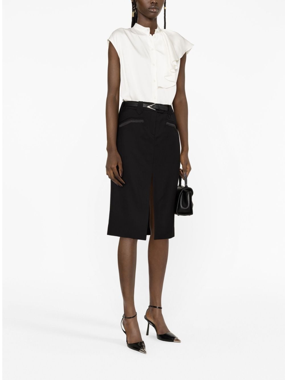 front-slit midi skirt - 3