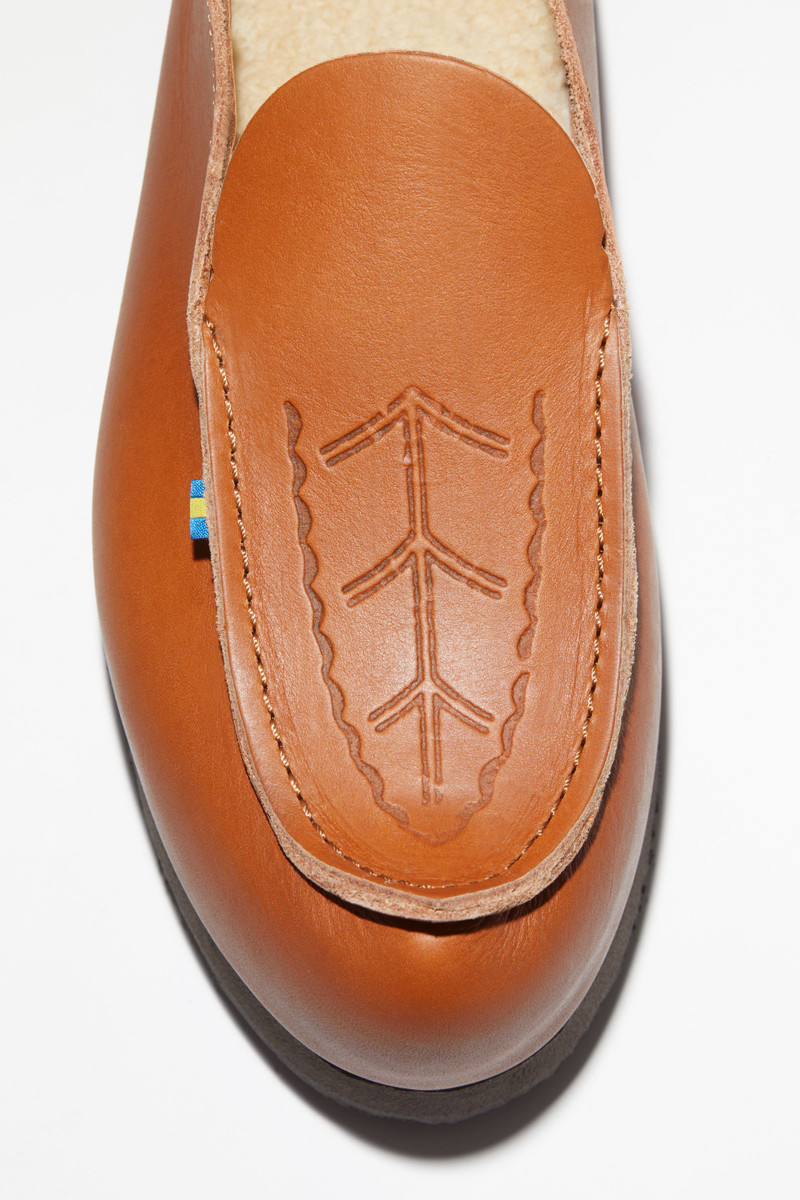 Leather slip-on shoes - Cognac brown 5