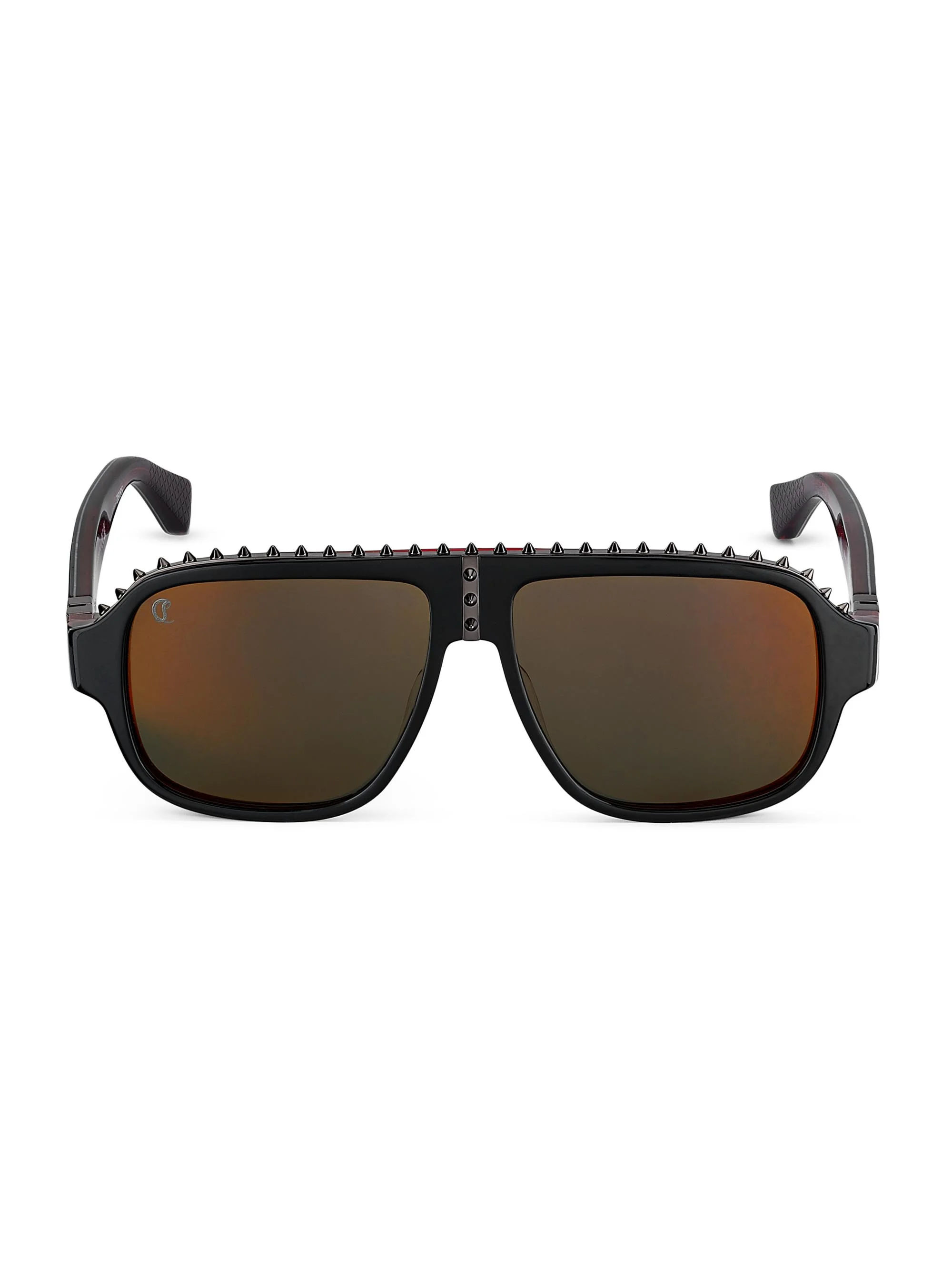 Men's Studded 57MM Sunglasses - Black Red - 1