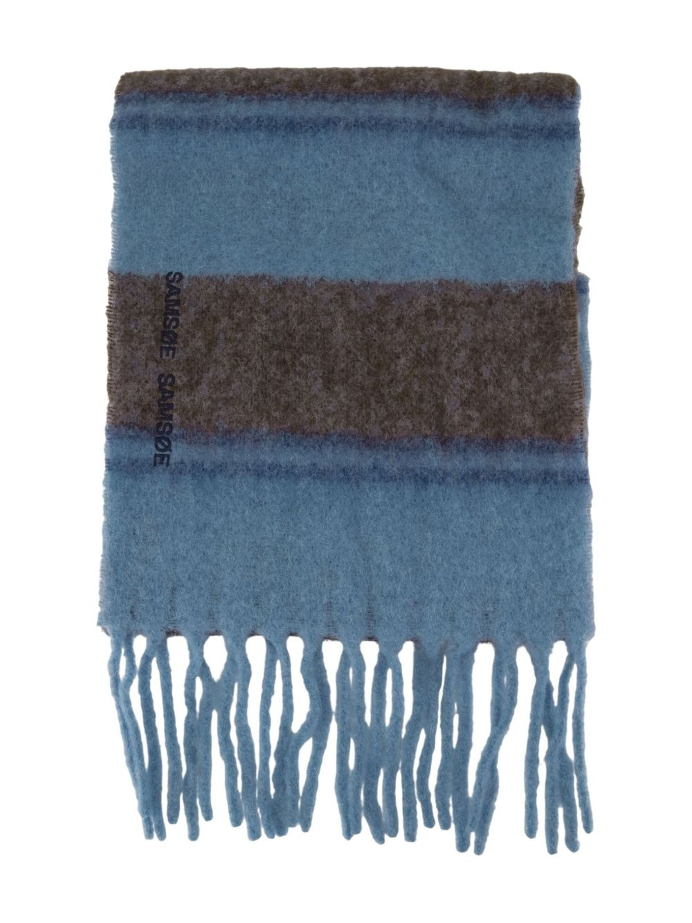 striped fringed scarf - 2
