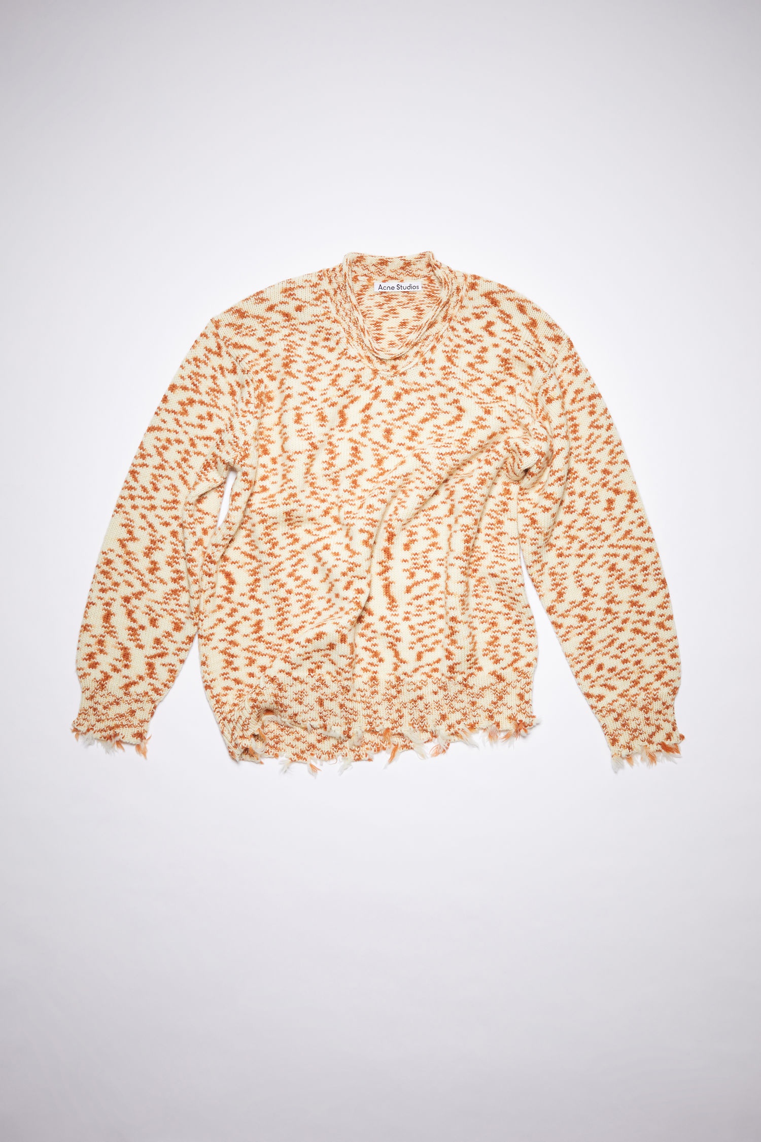 Space dye sweater - White/cognac - 1