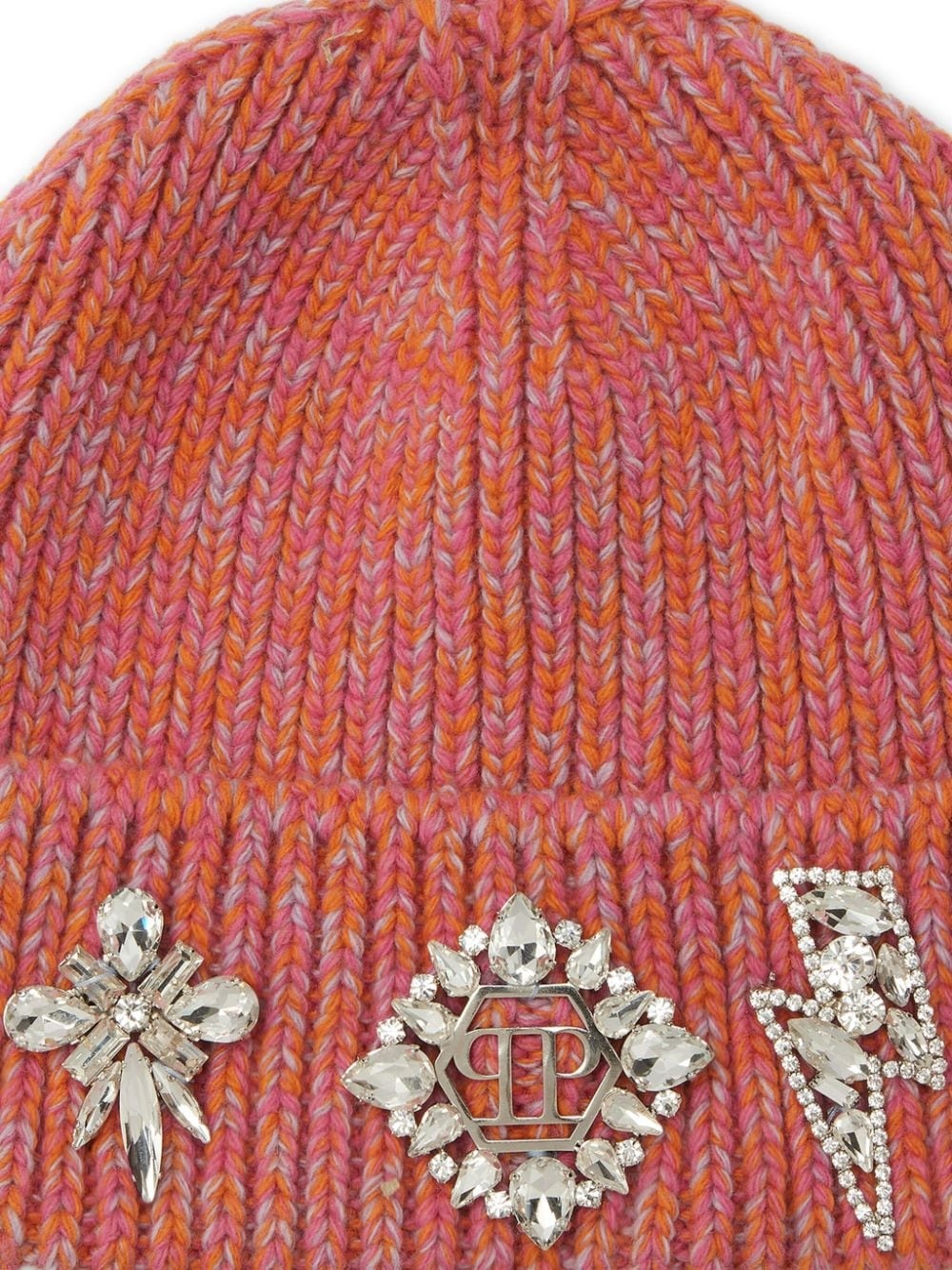 brooch-detail beanie - 3
