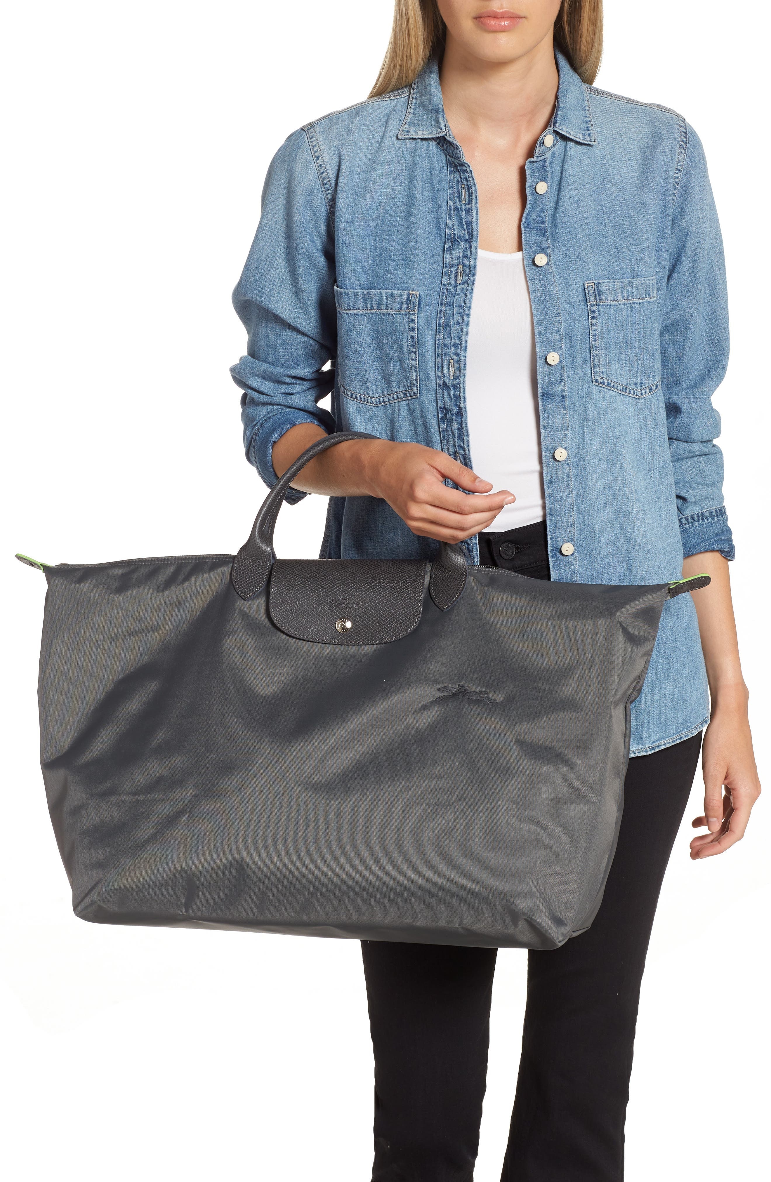 Longchamp Large Le Pliage Original Travel Bag in Graphite at Nordstrom - 2