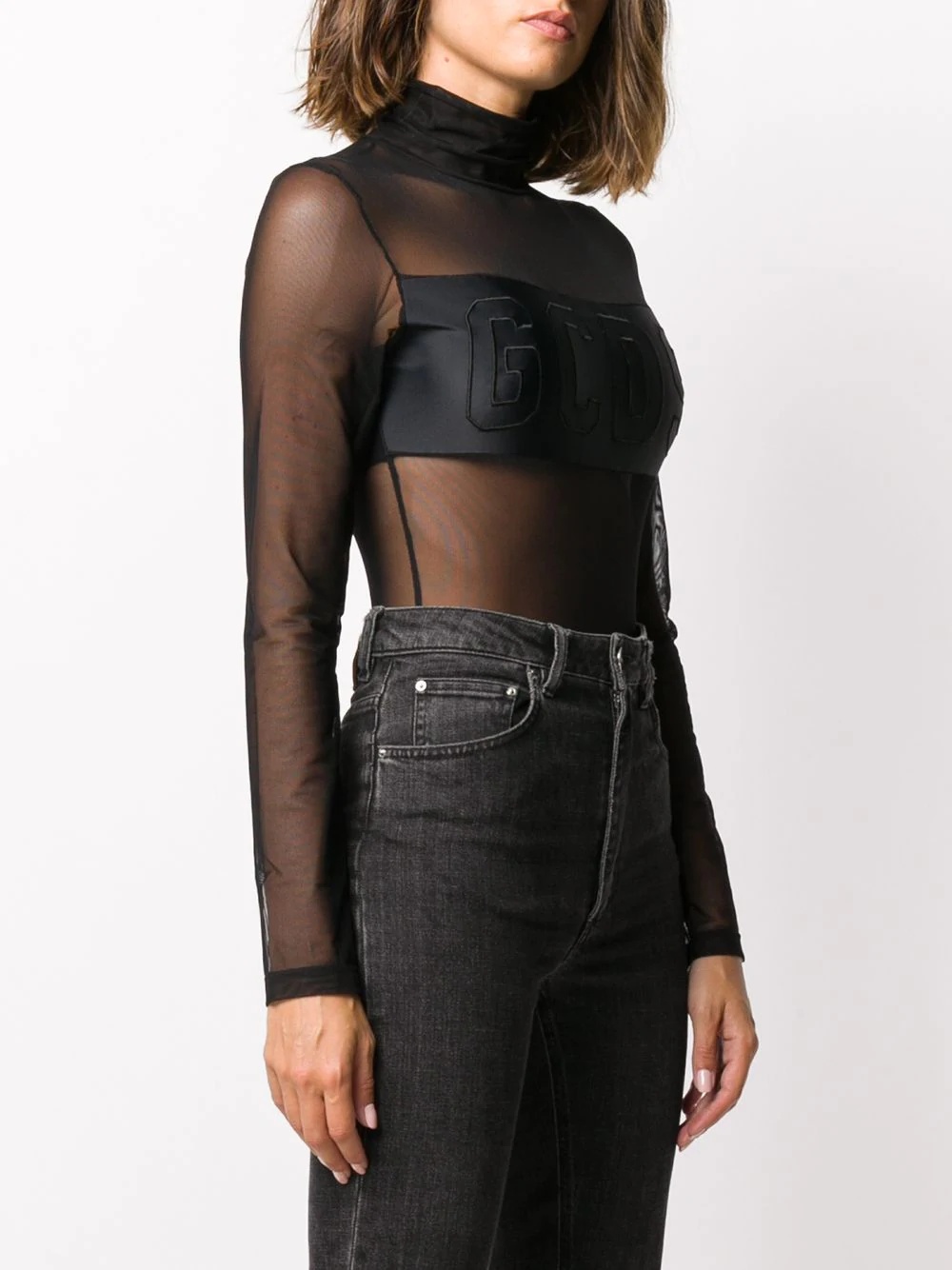 sheer logo band top - 3