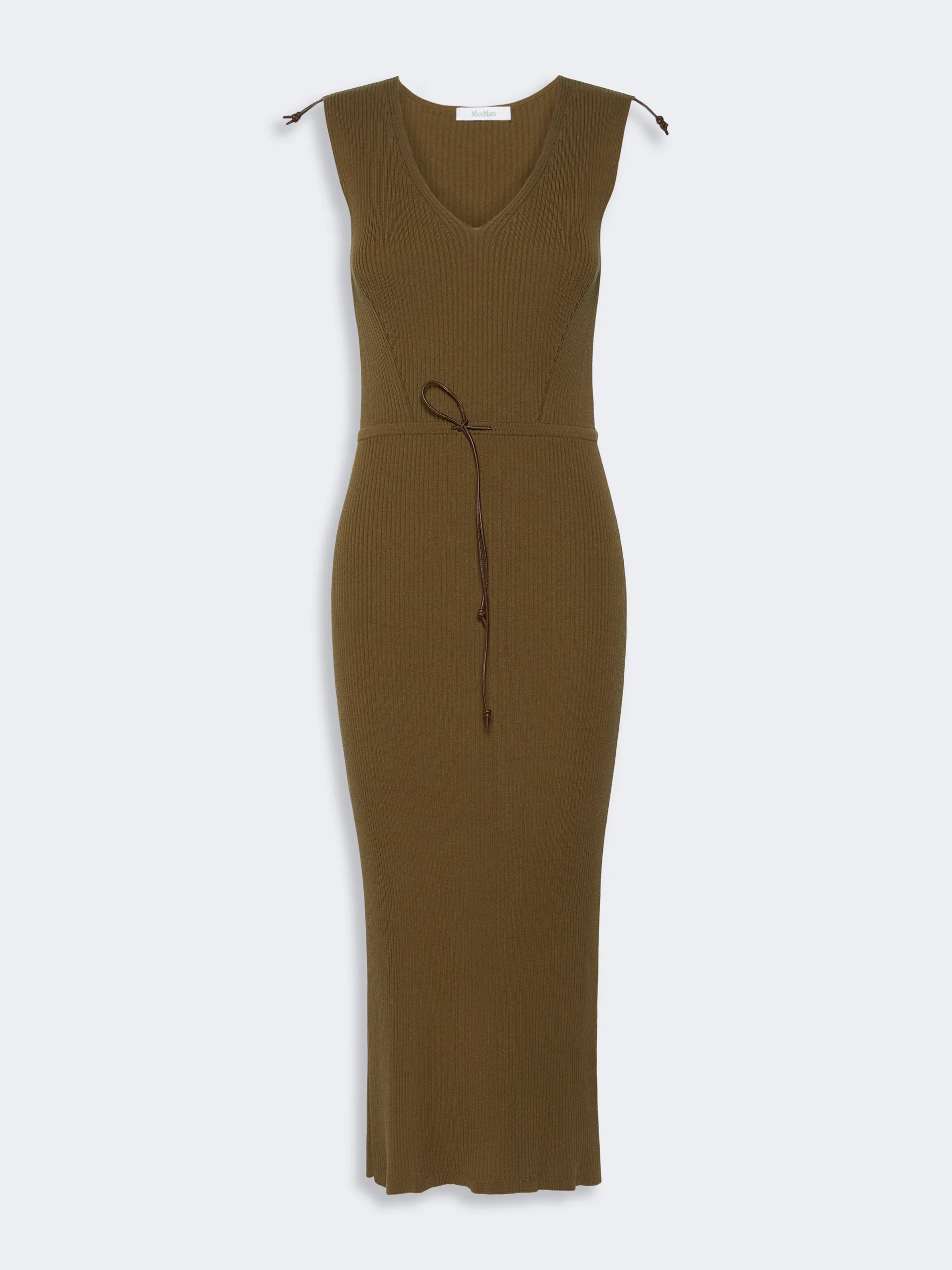 FADO Rib-knit cotton and viscose yarn dress - MUD - 1