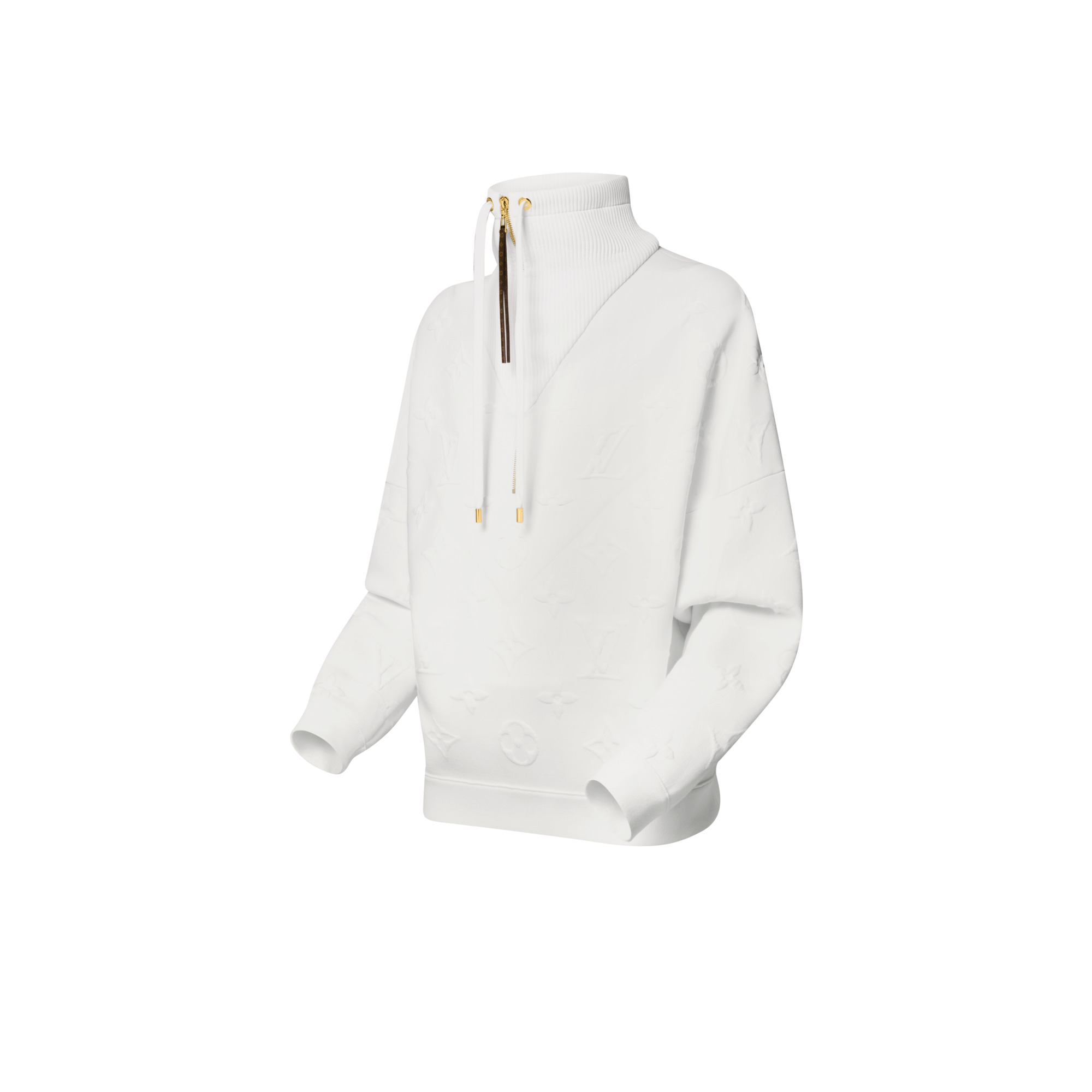 3D Monogram Ribbed Neck Sweater - 2