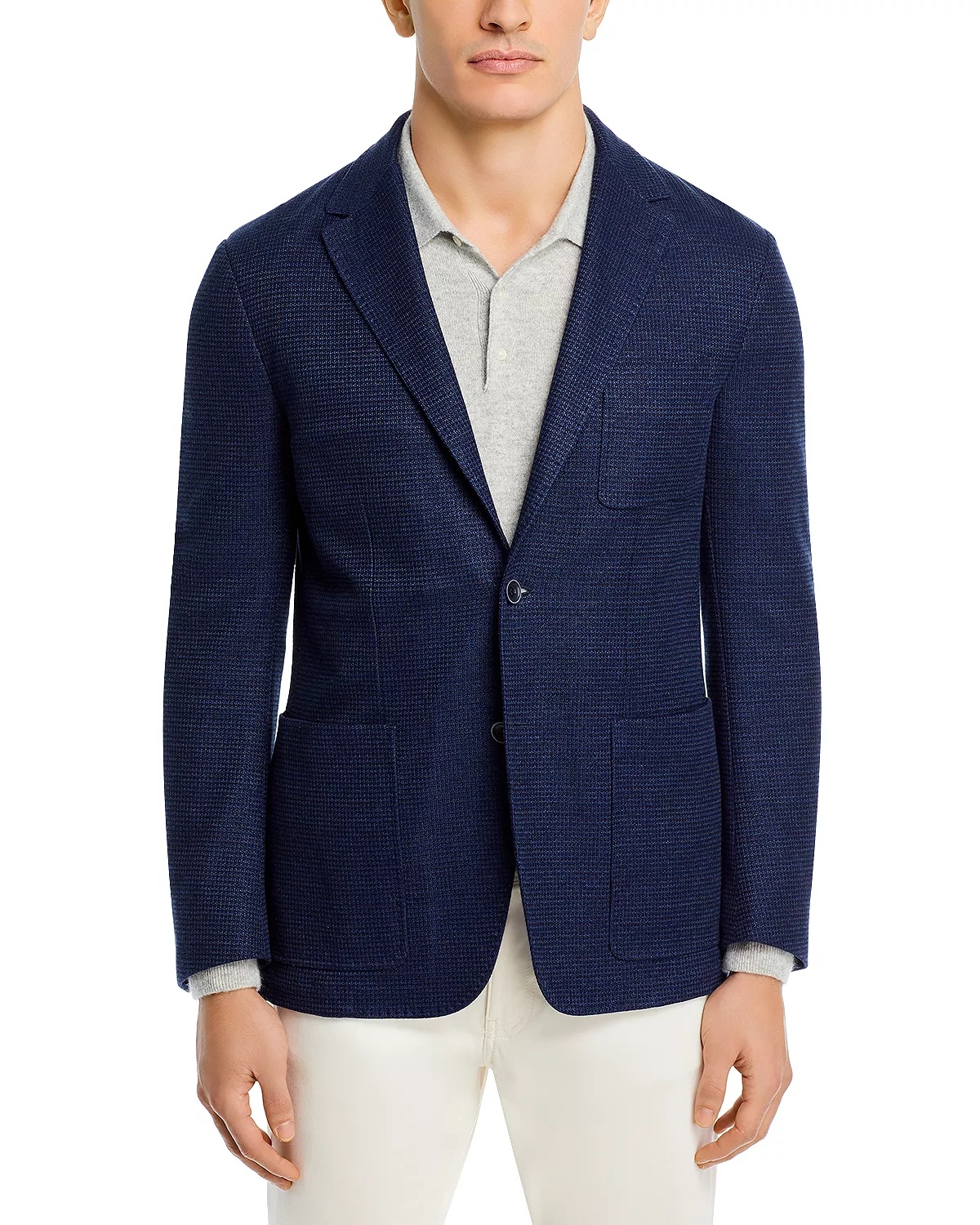 Cotton & Linen Textured Jersey Regular Fit Sport Coat - 3
