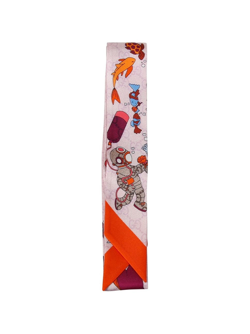cartoon-print scarf 1
