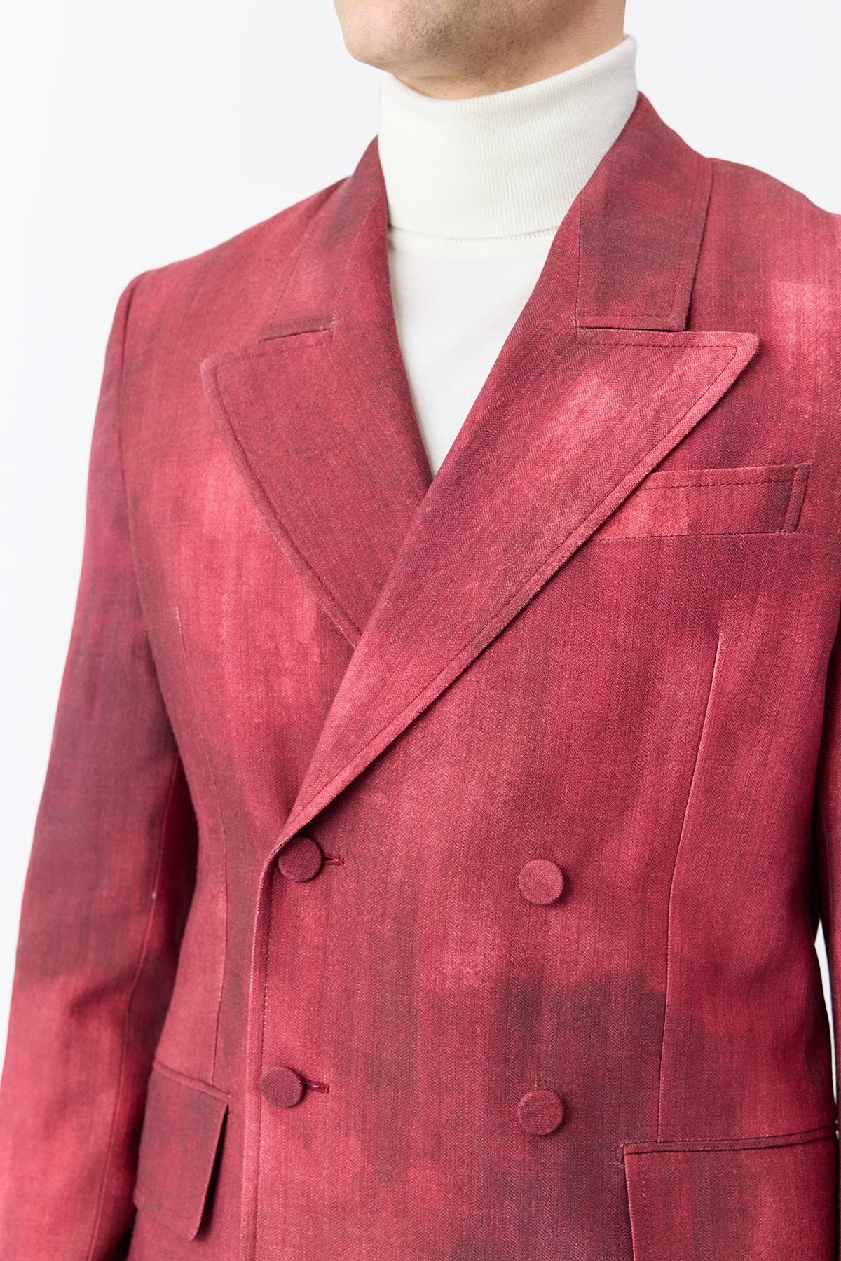Nico Blazer in Bordeaux Virgin Wool - 6
