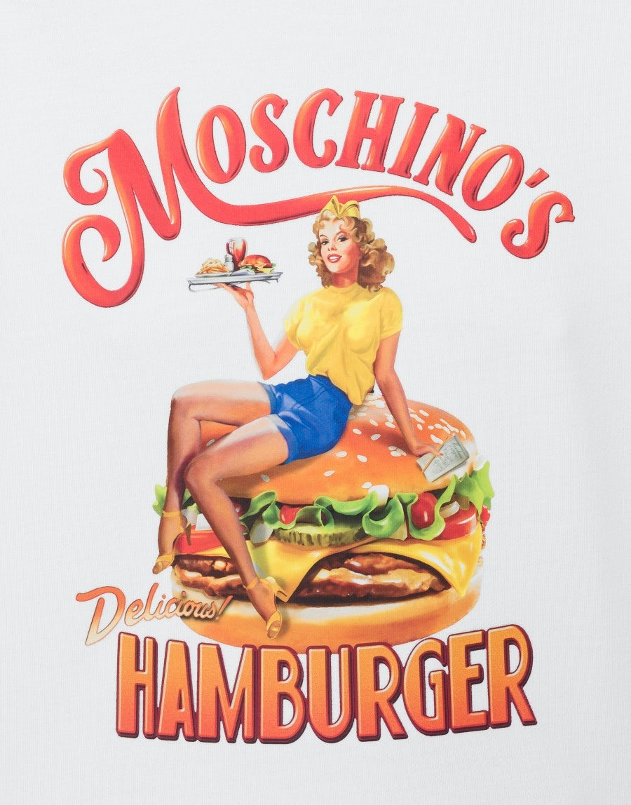 MOSCHINO HAMBURGER ORGANIC COTTON SWEATSHIRT - 4