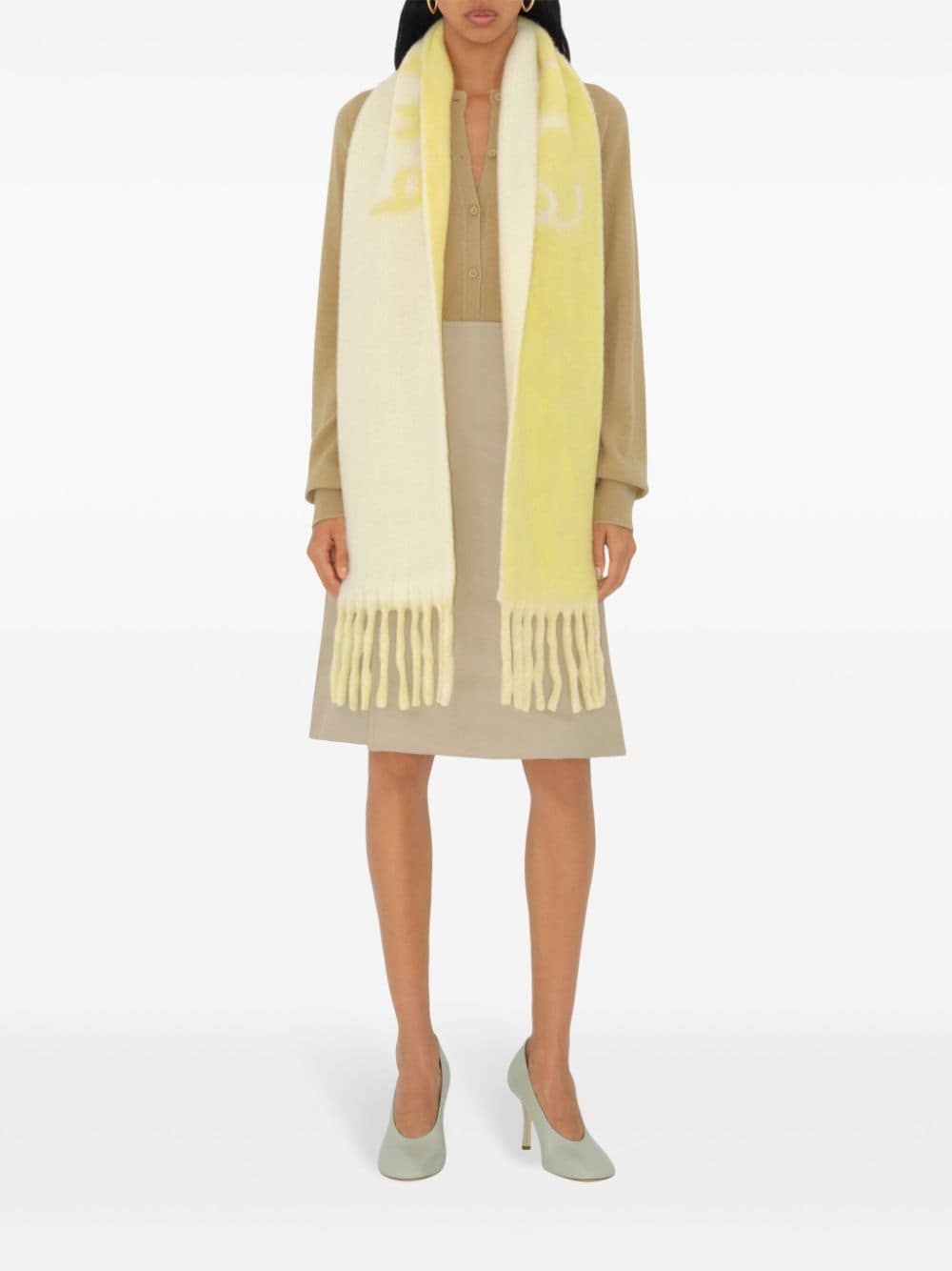logo-intarsia reversible scarf - 5