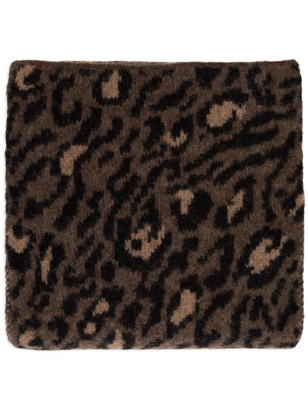 leopard-intarsia scarf - 1