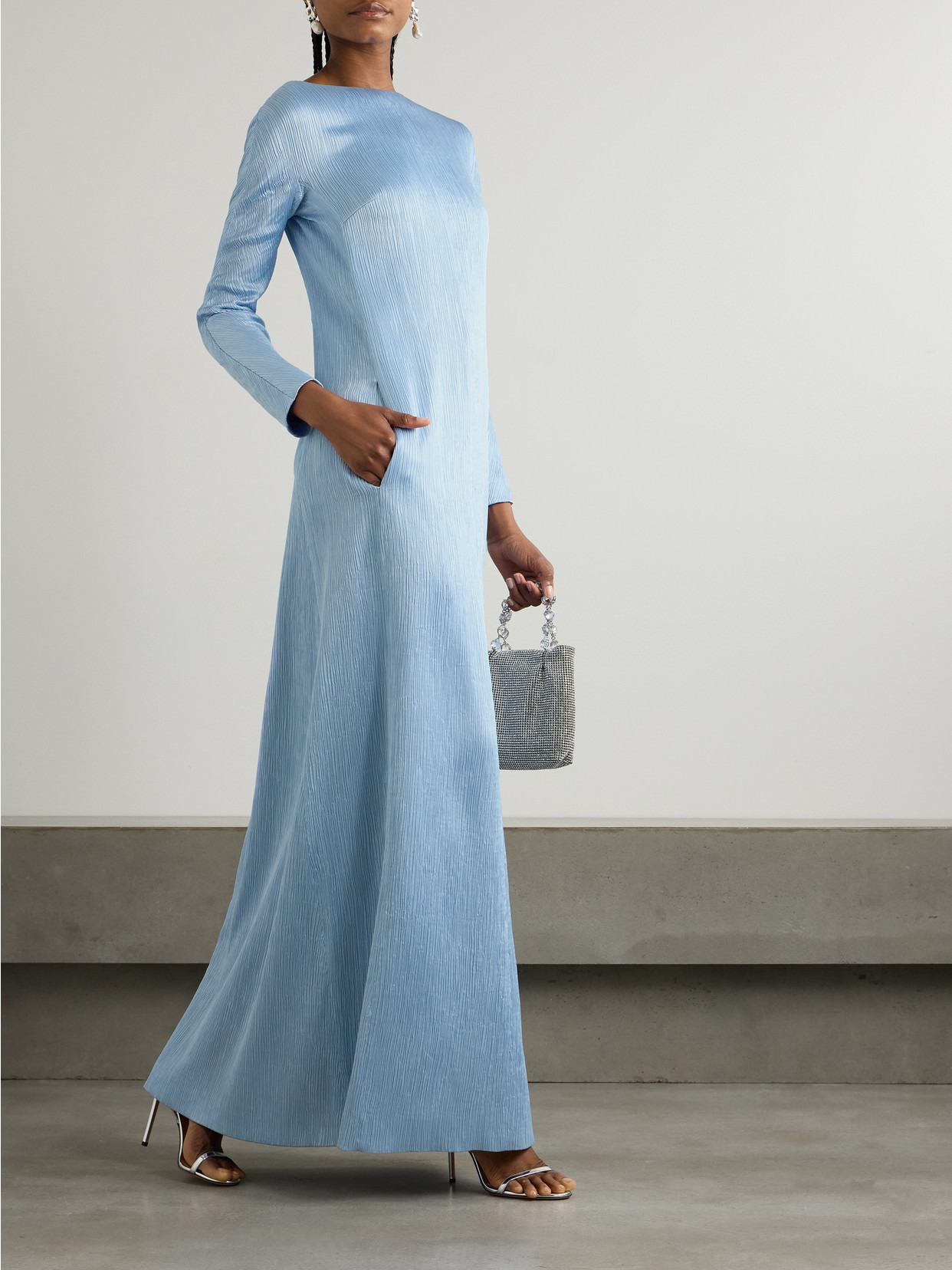 Uriela Plissé-satin Maxi Dress - 2