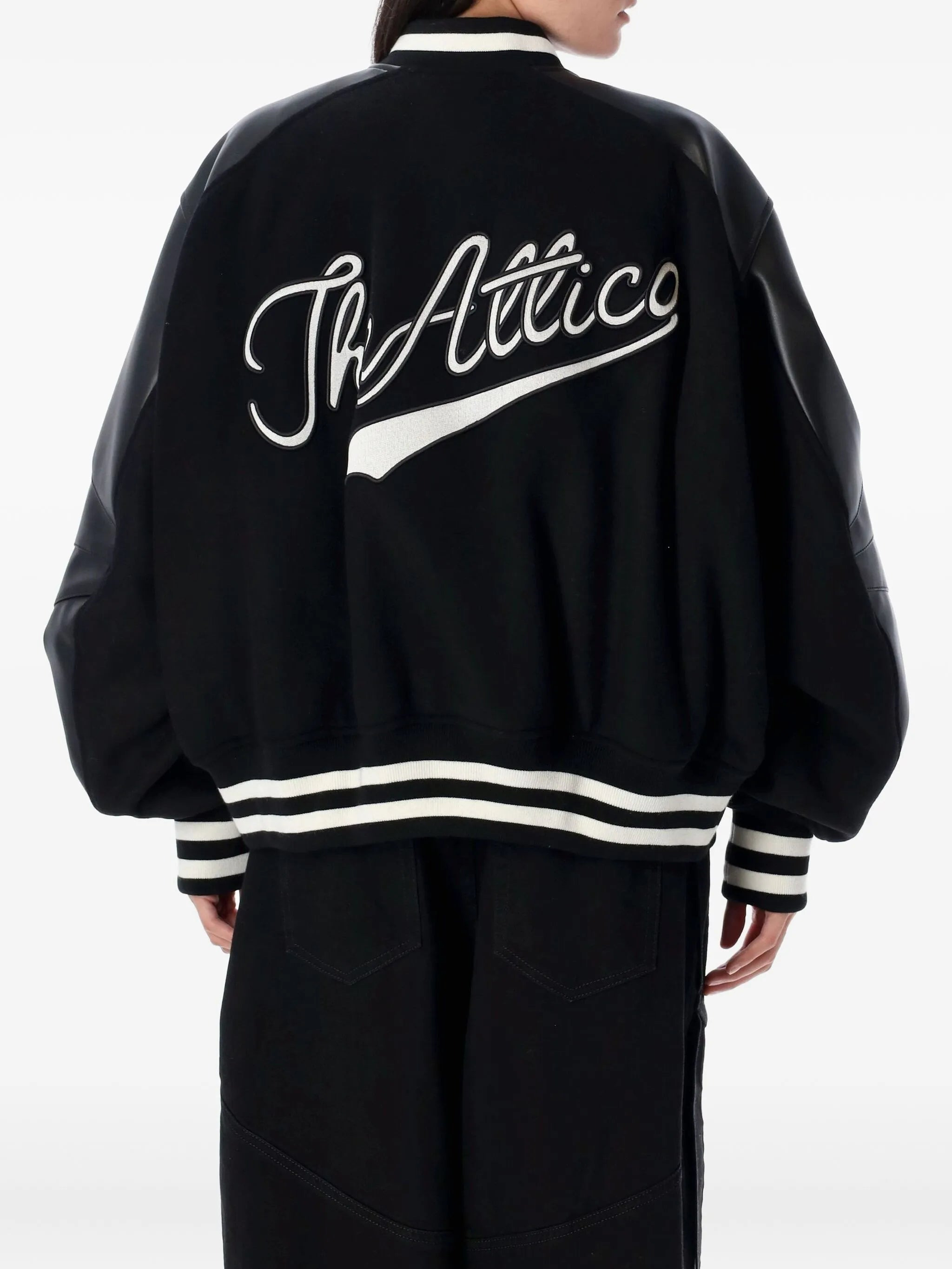 The Attico Varsity Leather-sleeve Bomber Jacket - 2