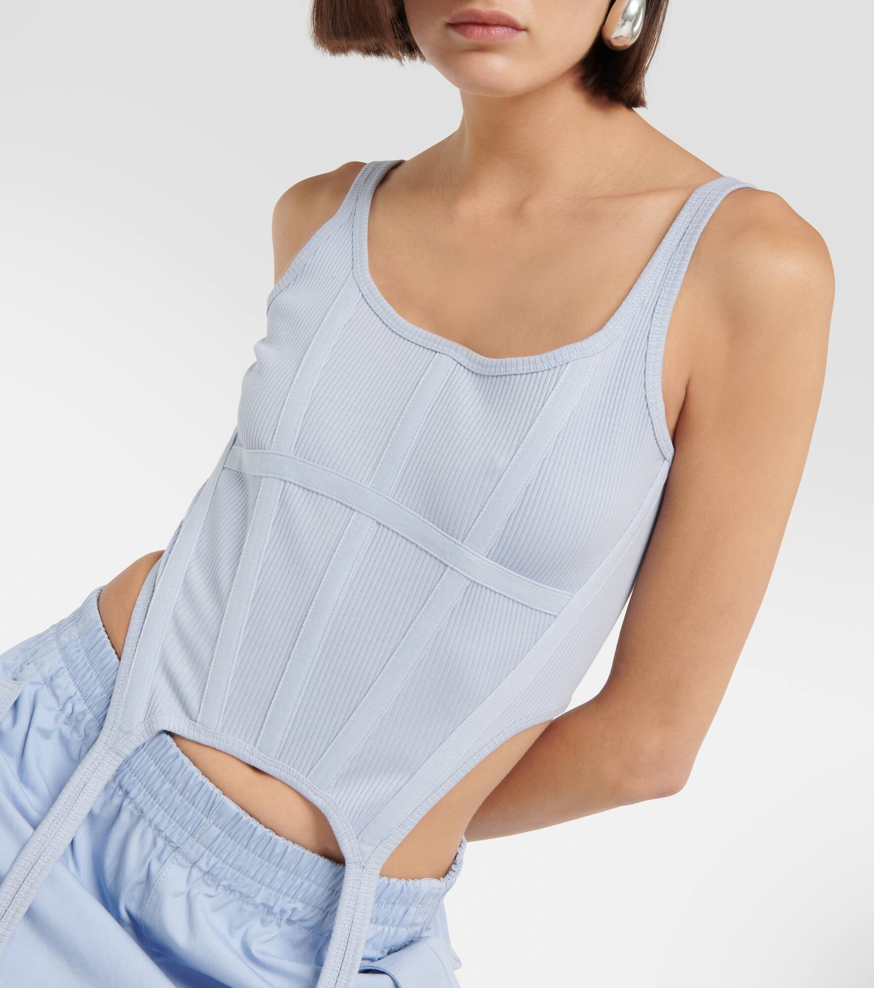 Cotton jersey bustier - 4