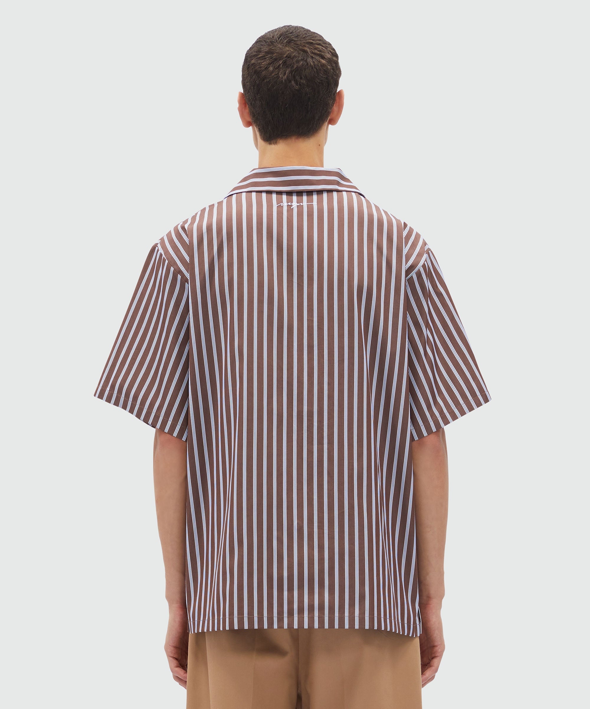 Striped patterned poplin shirt - 3