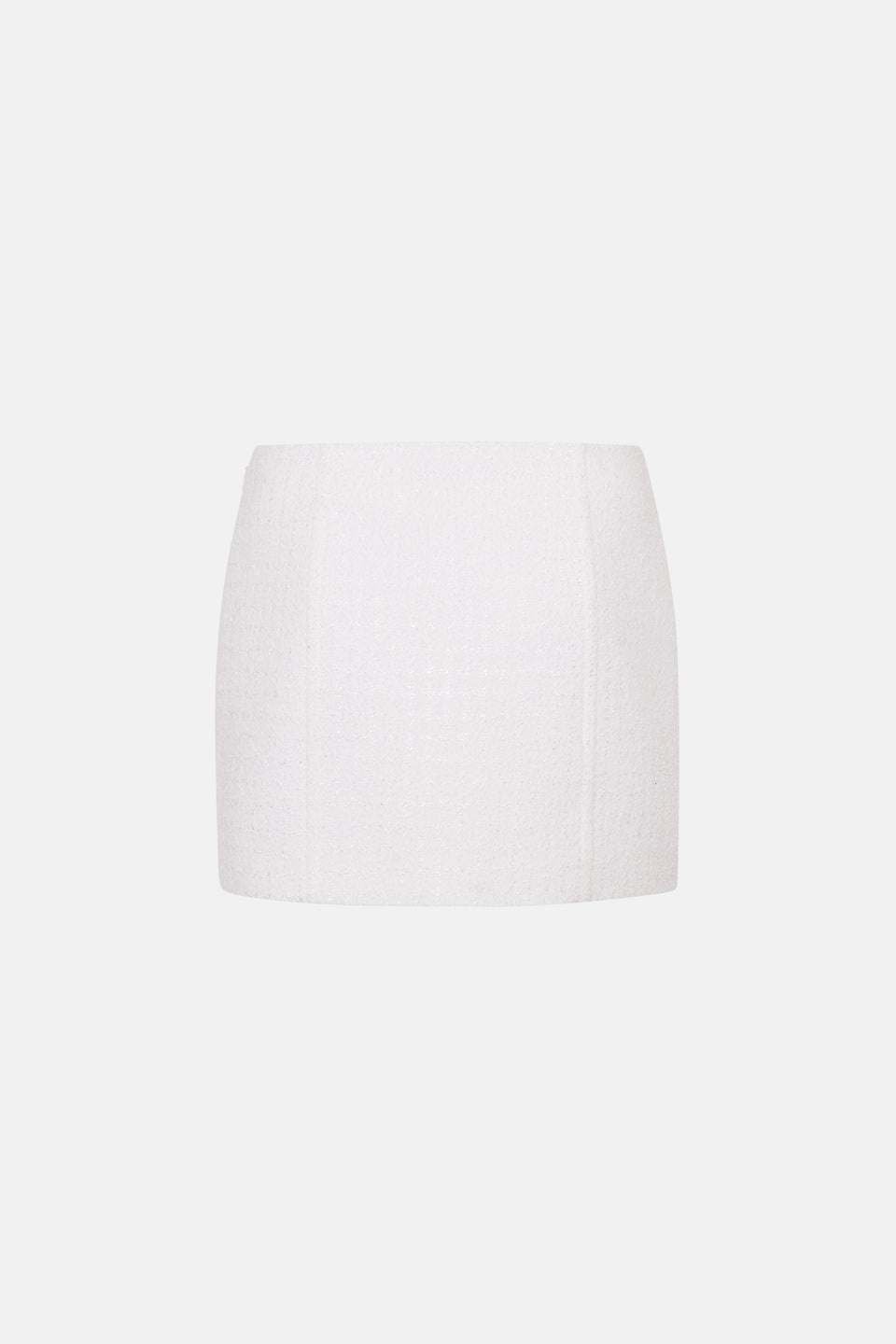 CHECKED TWEED BOUCLE LOW WAIST MINI SKIRT, BUTTONS - 2