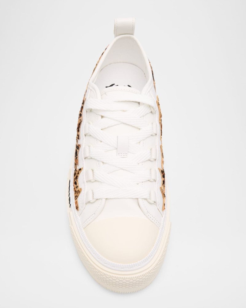 Stars Low-Top Leopard Calf Hair and Canvas Sneakers 6