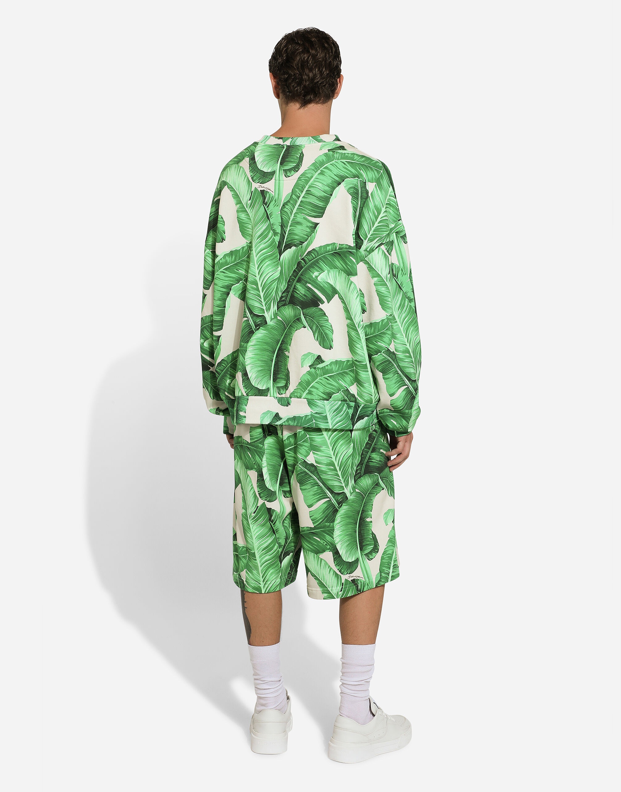 Banana-tree-print jogging shorts - 3