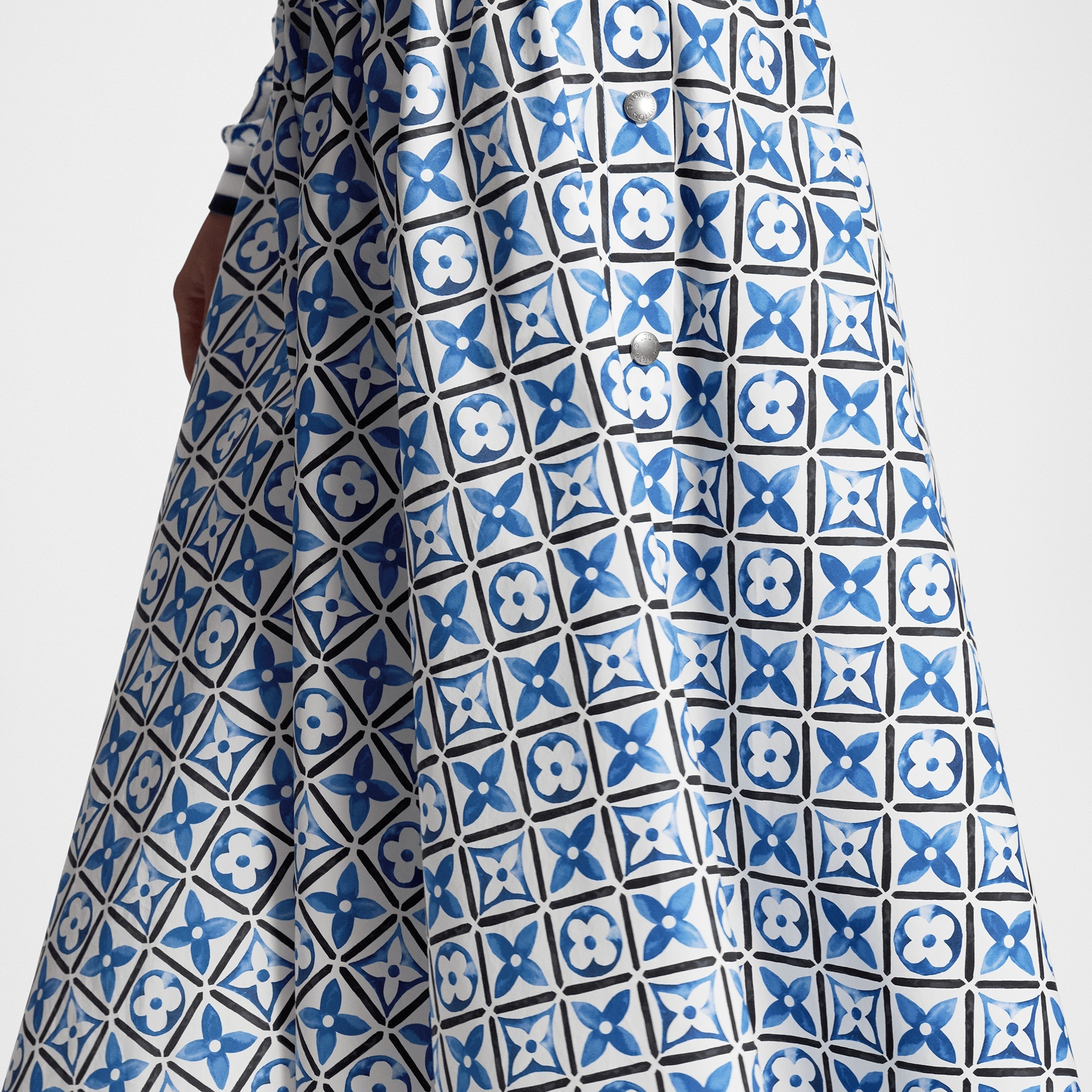 Monogram Flower Tile Midi Skirt - 2