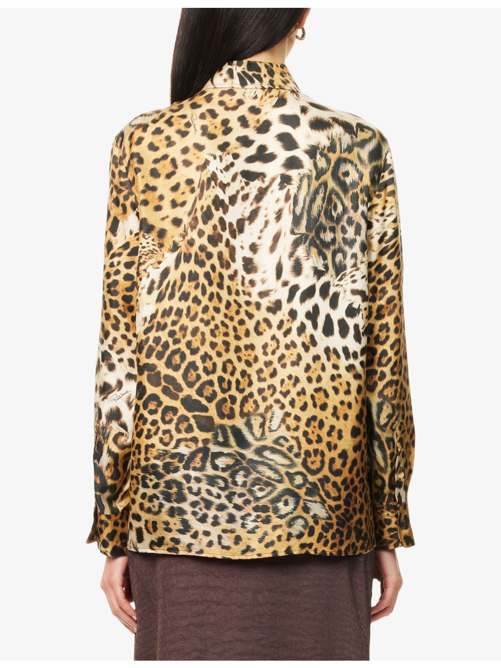 Animal-Print Long-Sleeves Silk Shirt - 4