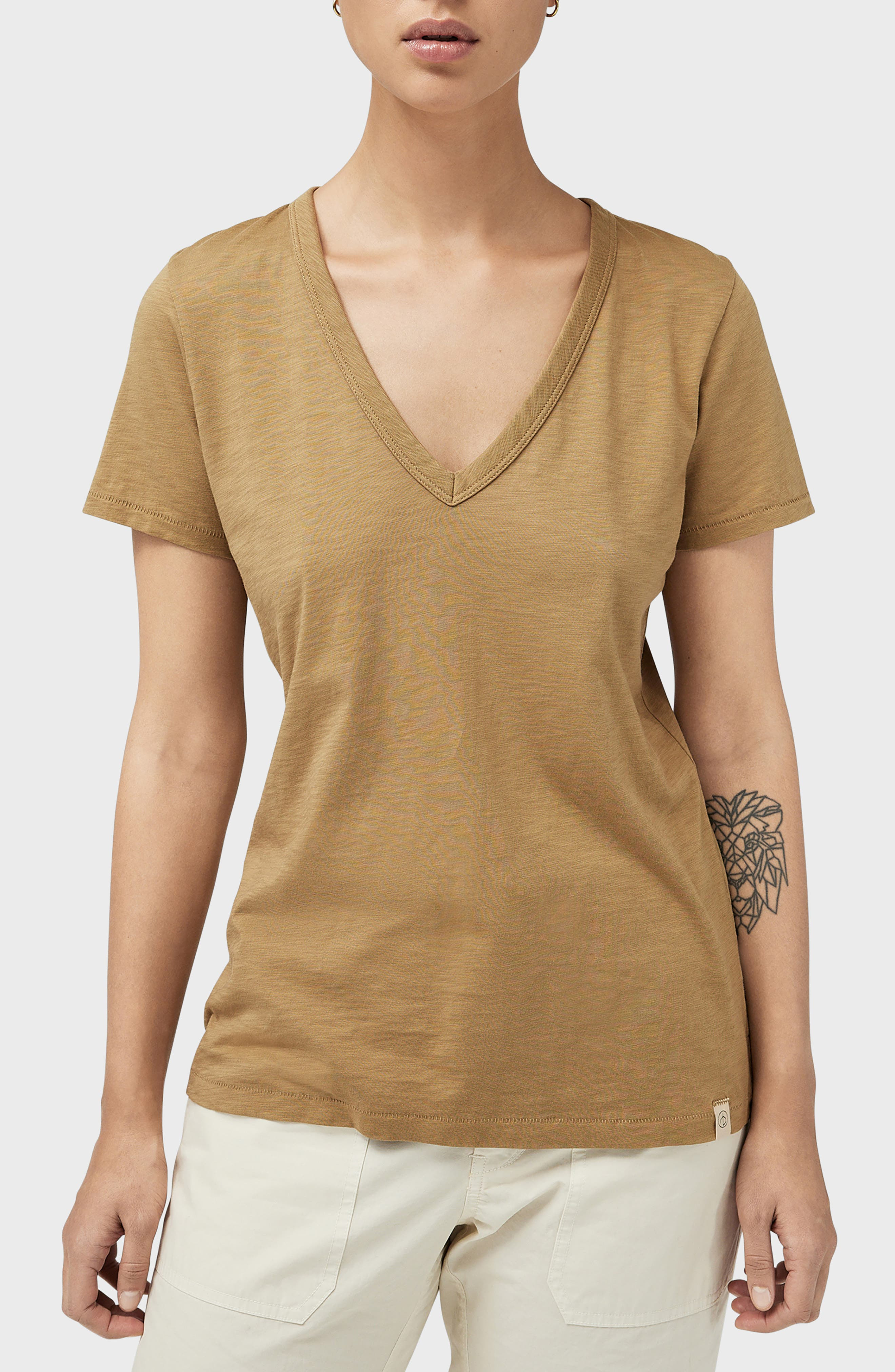 The Slub V-Neck Organic Pima Cotton T-Shirt - 4