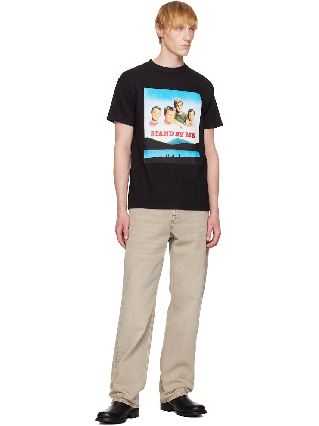 Black 'Stand By Me' Crew Neck T-shirt - 4