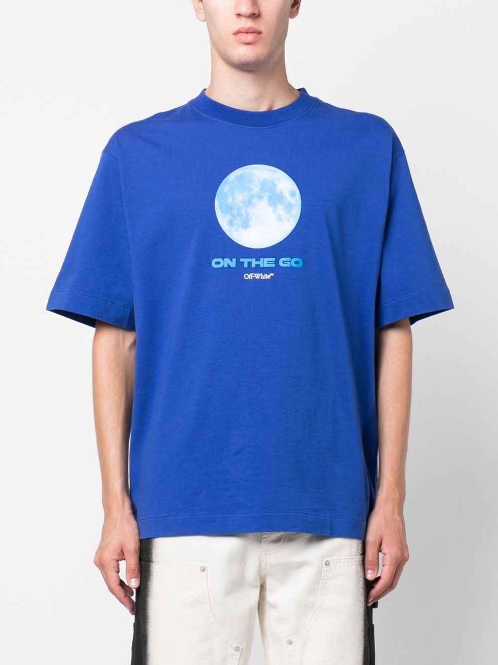 moon-print cotton T-shirt - 3