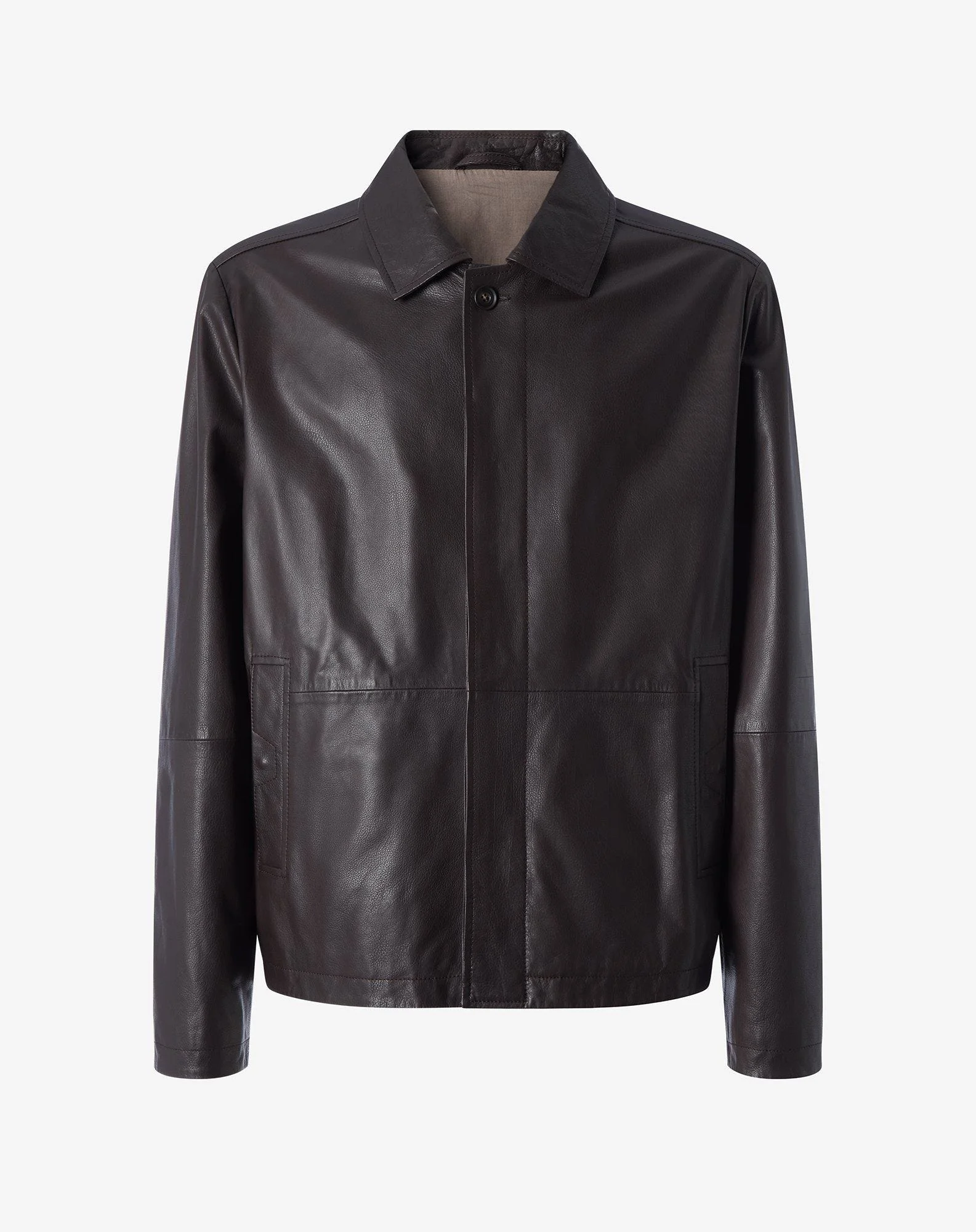 Brown nappa leather jacket - 1