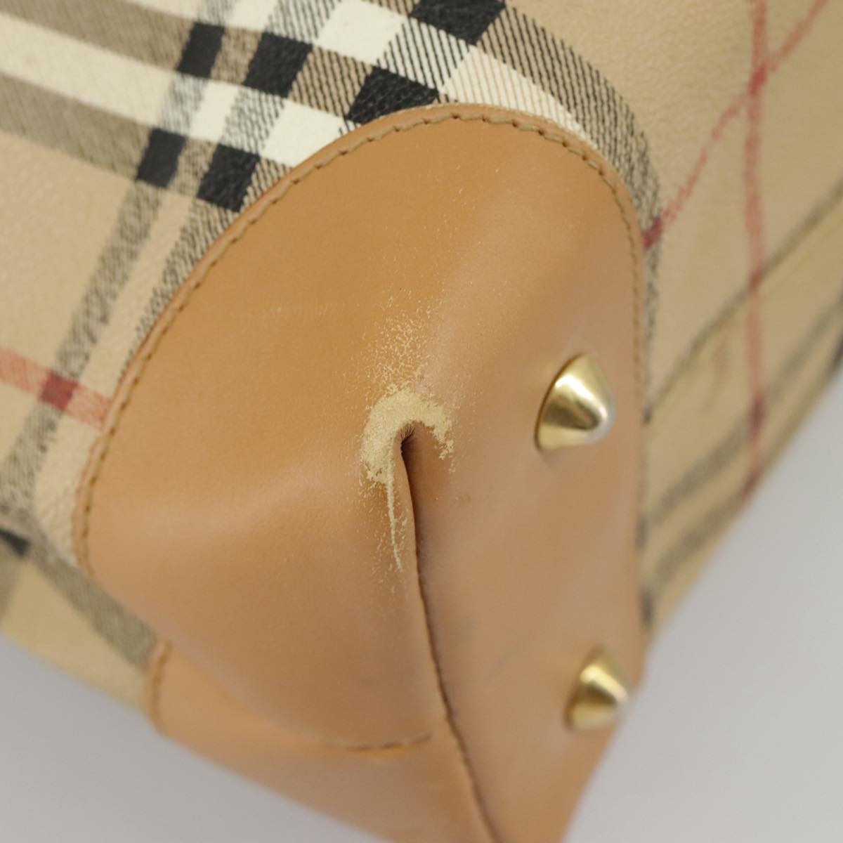 Burberry Nova Check Shoulder Bag Pvc Leather Beige Gold - 12