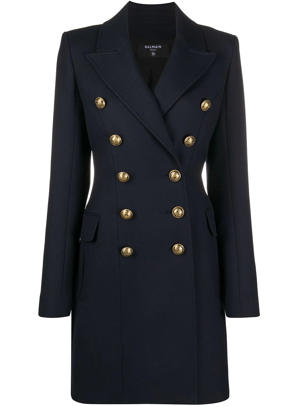 double-breasted midi-length coat - 1