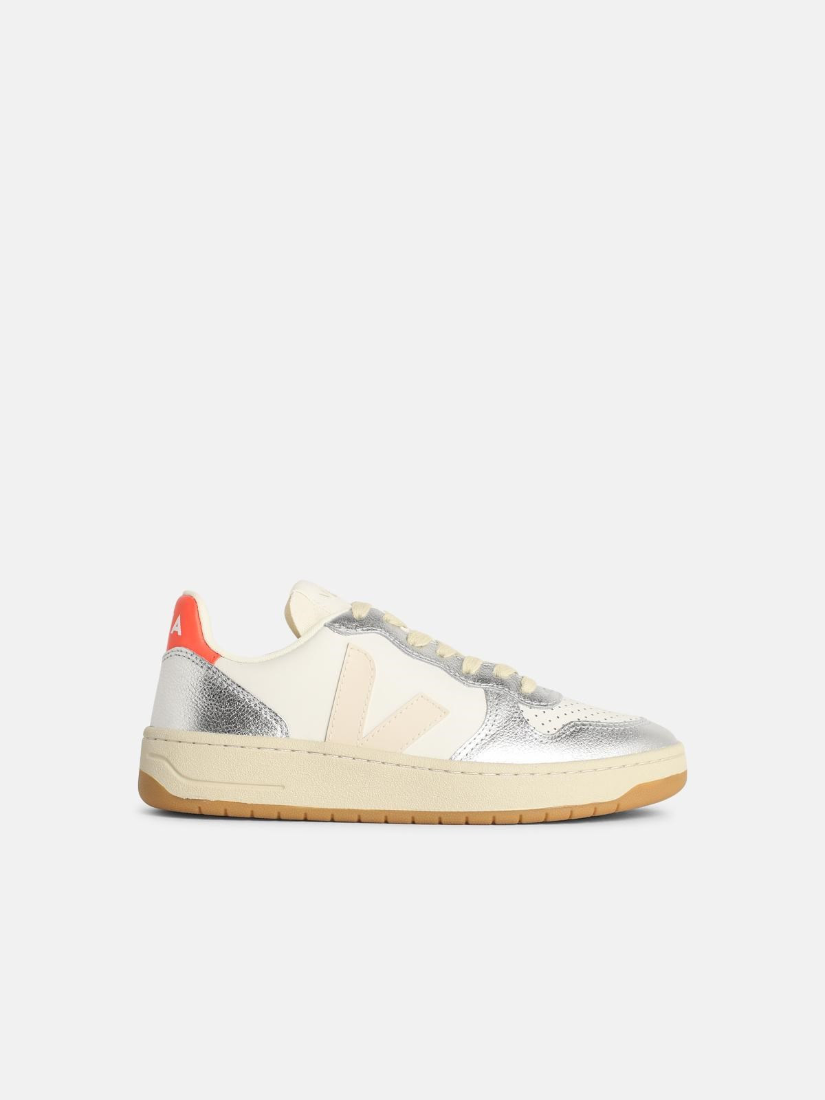 'V10' WHITE LEATHER SNEAKERS - 1