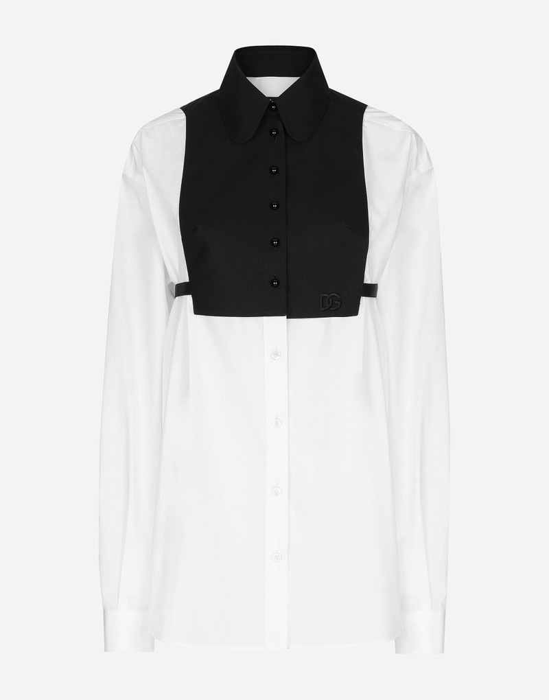 Cotton shirt with contrasting shirt front 1