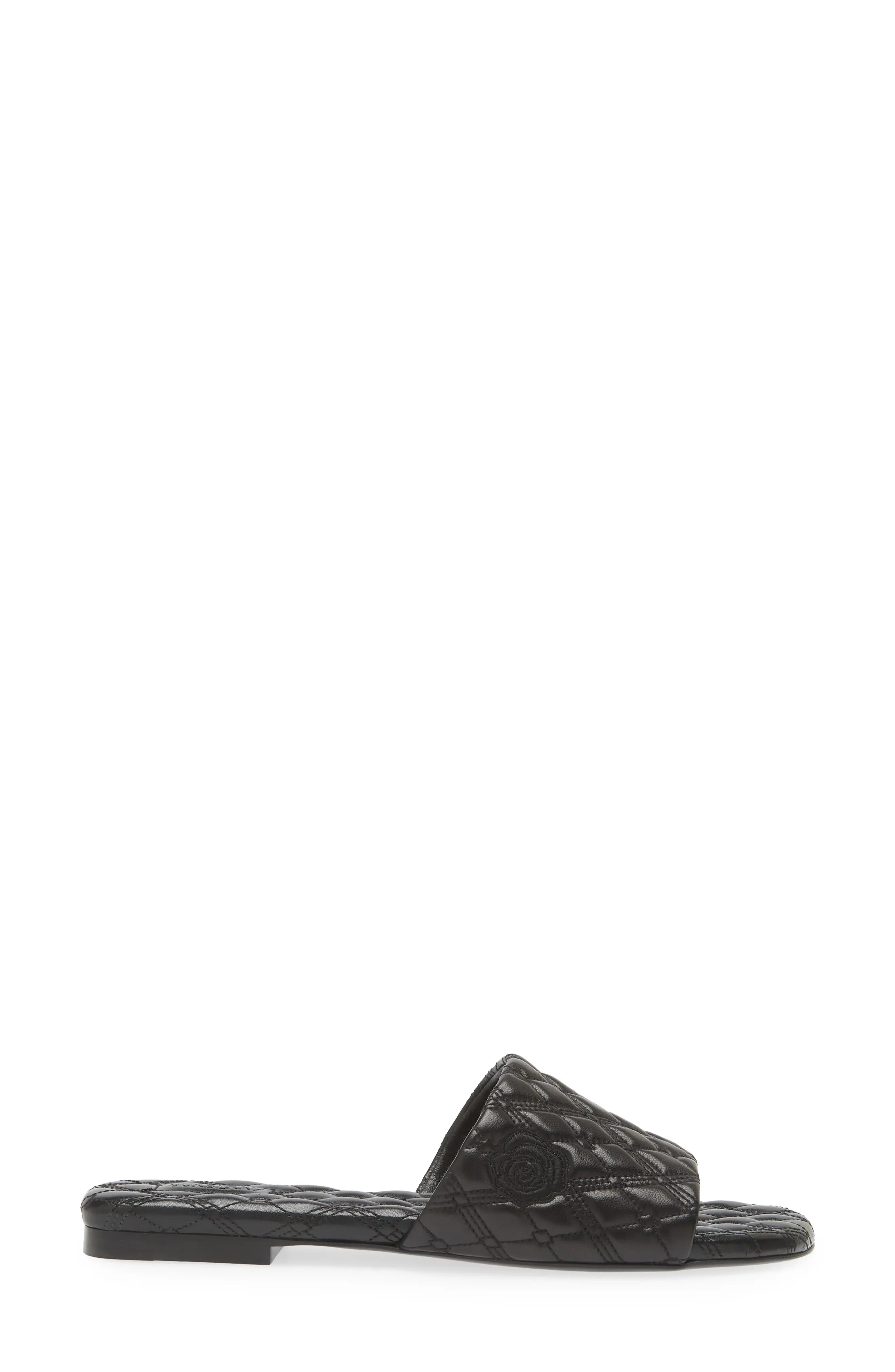 サンダル・ミュール BURBERRY GABARDINE AND LEATHER SLIDES Burberry Men's Quilted Leather Slide Sandals in Black Burberry